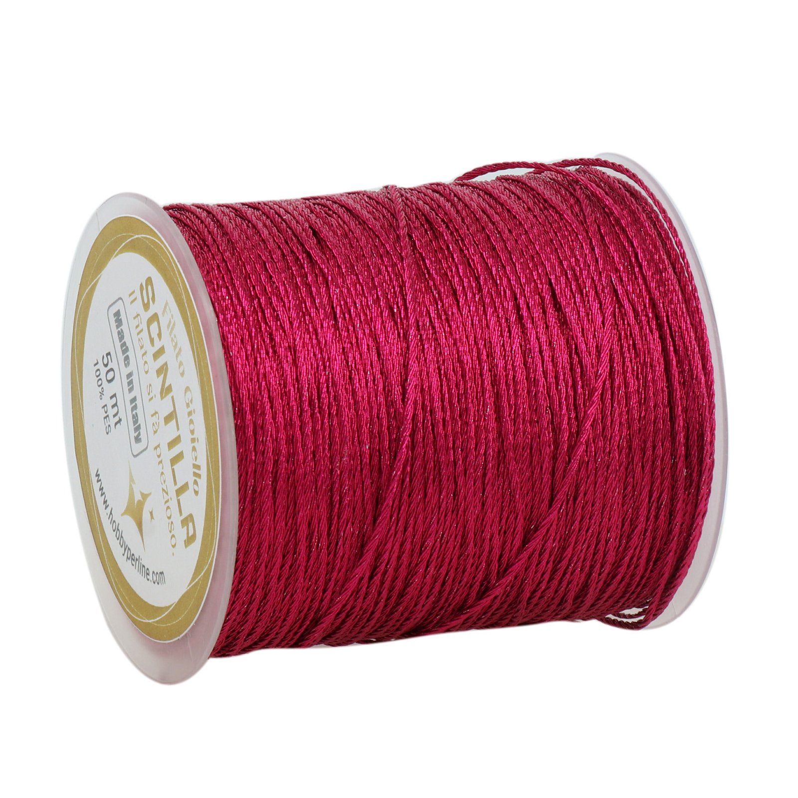 crochet jewel thread scintilla grandé - raspberry - 50mt | 1pc
