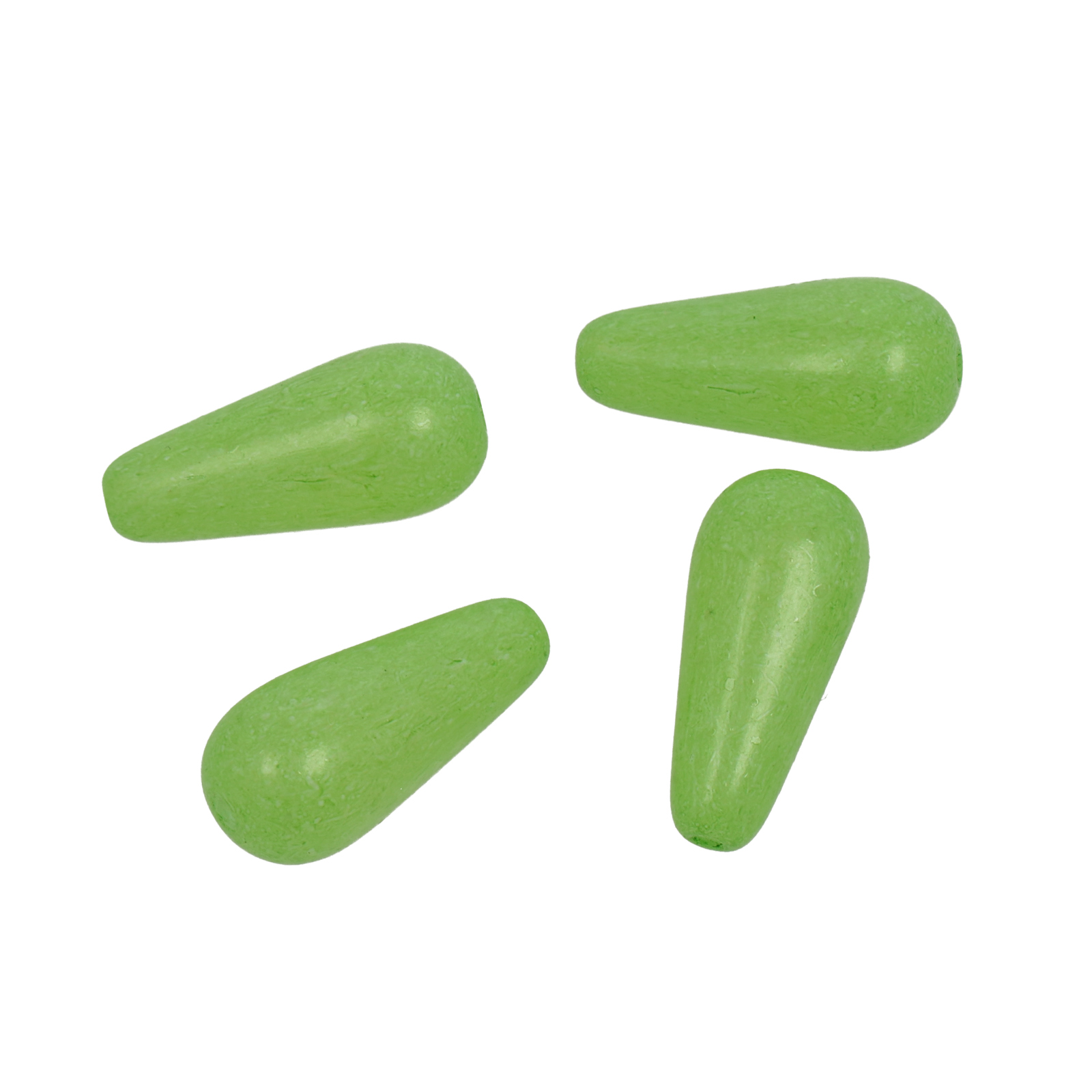böhmische glas perlen - milky peridot briolette 20x9mm | 4st