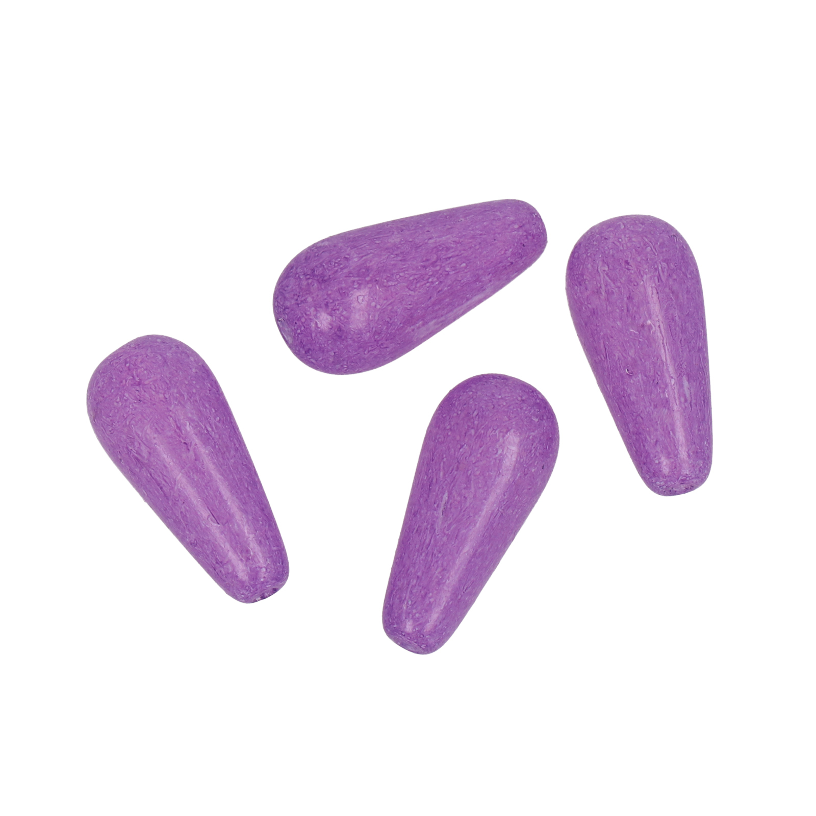 pressed czech glass beads - milky purple briolette 20x9mm | 4pc