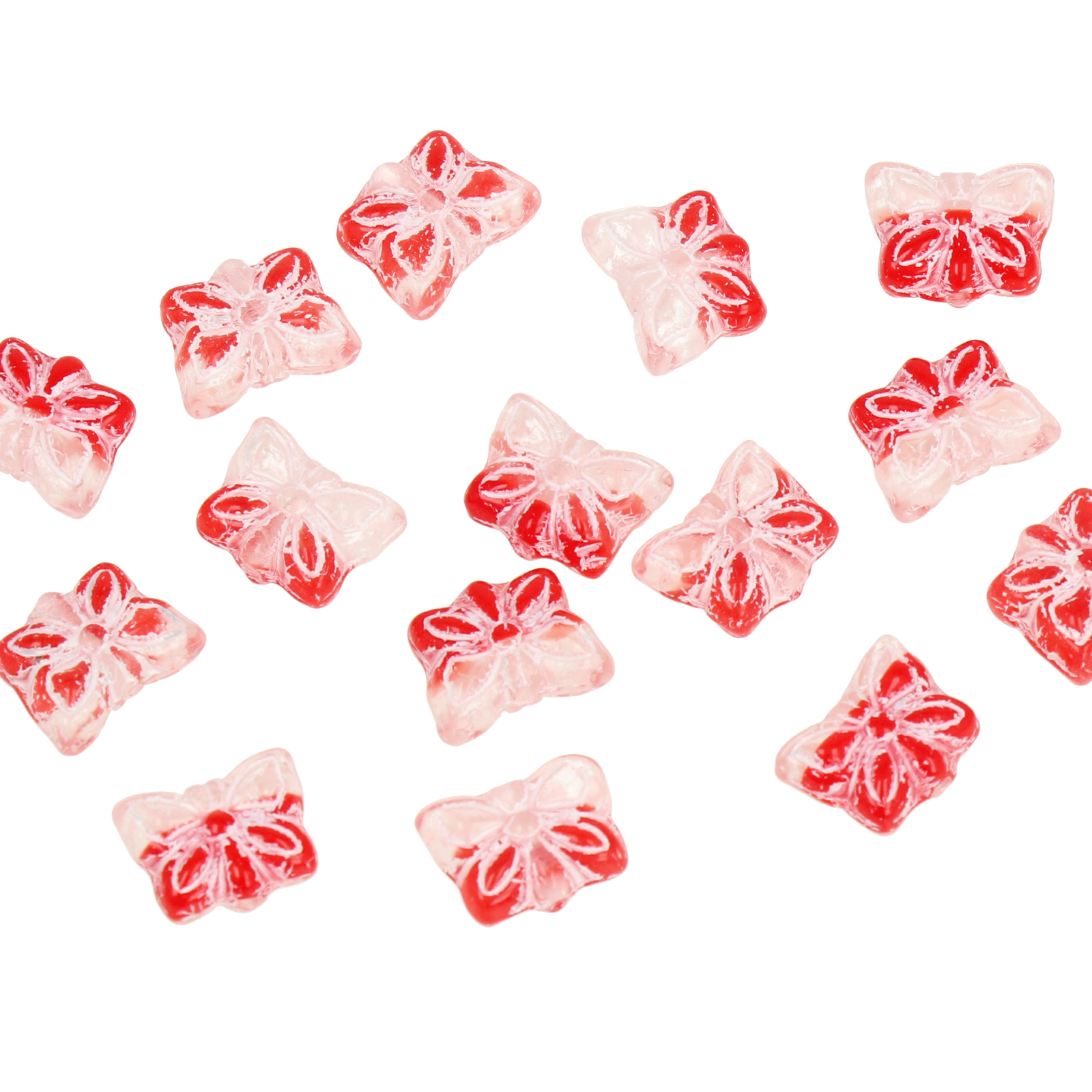 böhmische glas perlen - crystal red schmetterling 9x7mm | 15st