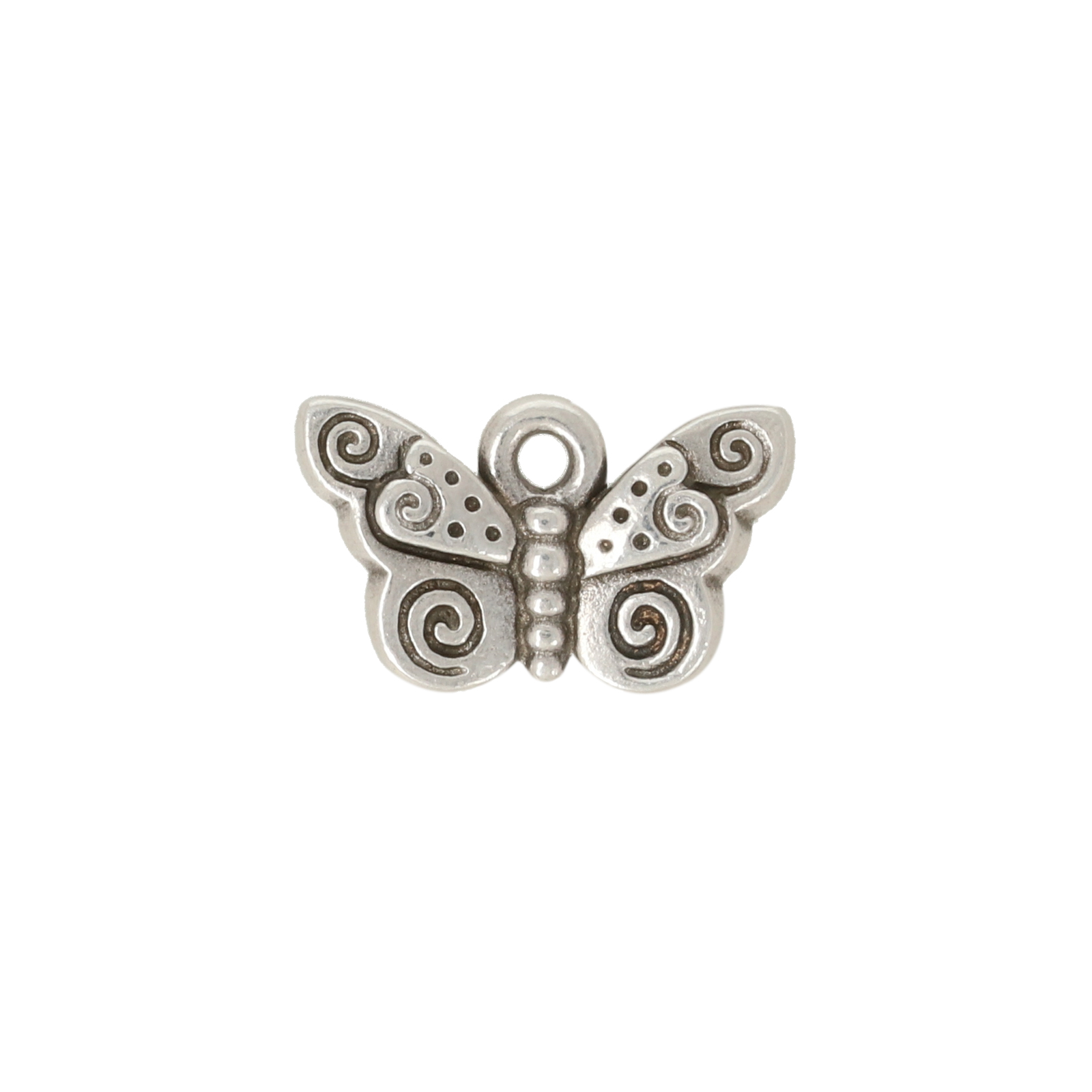 antique silver plated monarch charm 16x9mm | 1pc