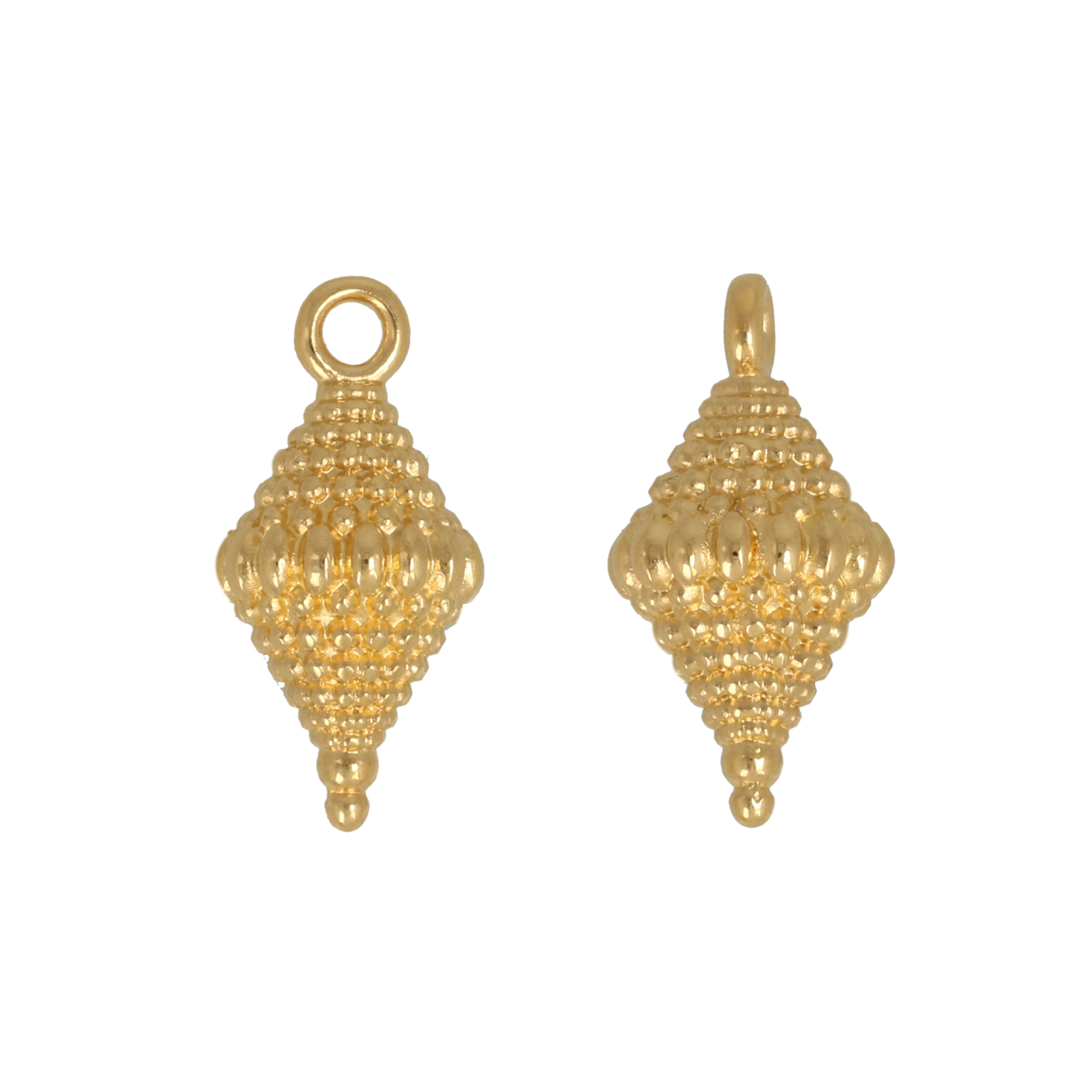 gold plated bicone charm 16x9mm | 1pc