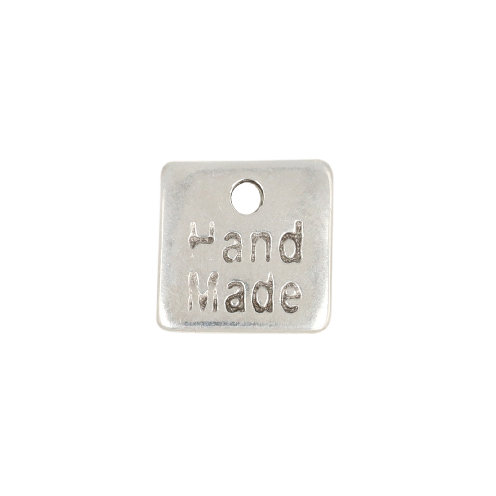 antique silver plated square tag hand made 10mm | 5pc