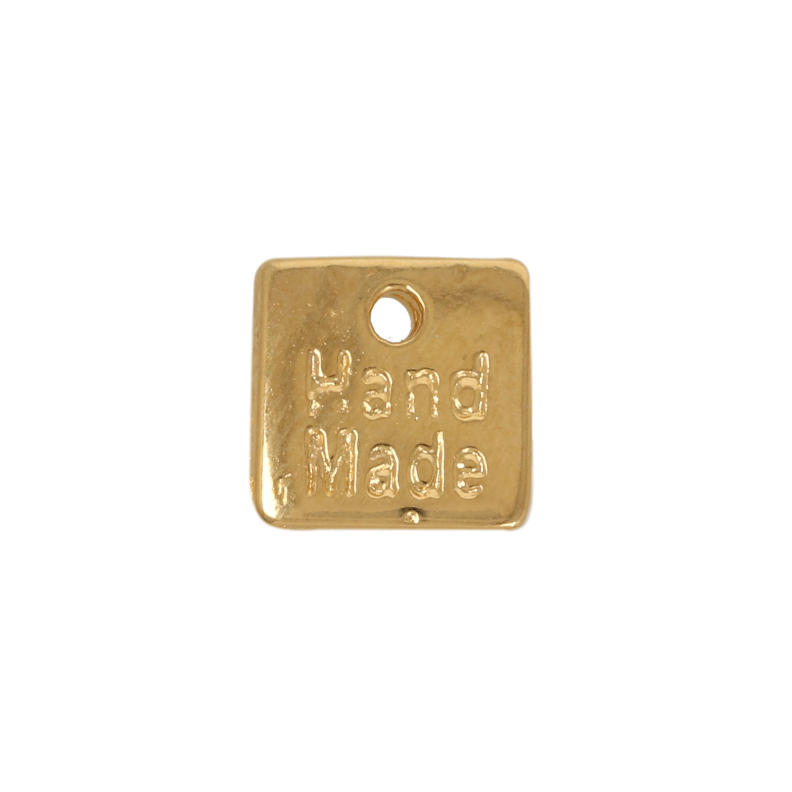 gravierte platte puck hand made vergoldet 10mm | 5st