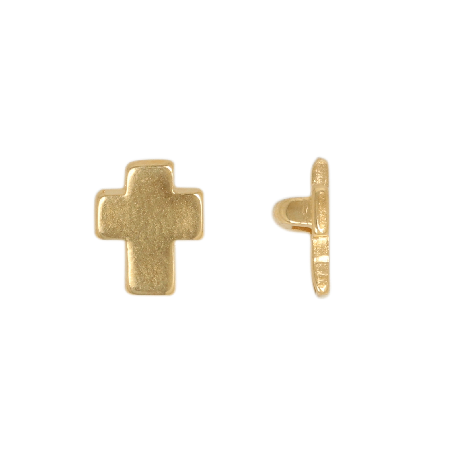 gold plated bead cross 9x6mm | 4pc