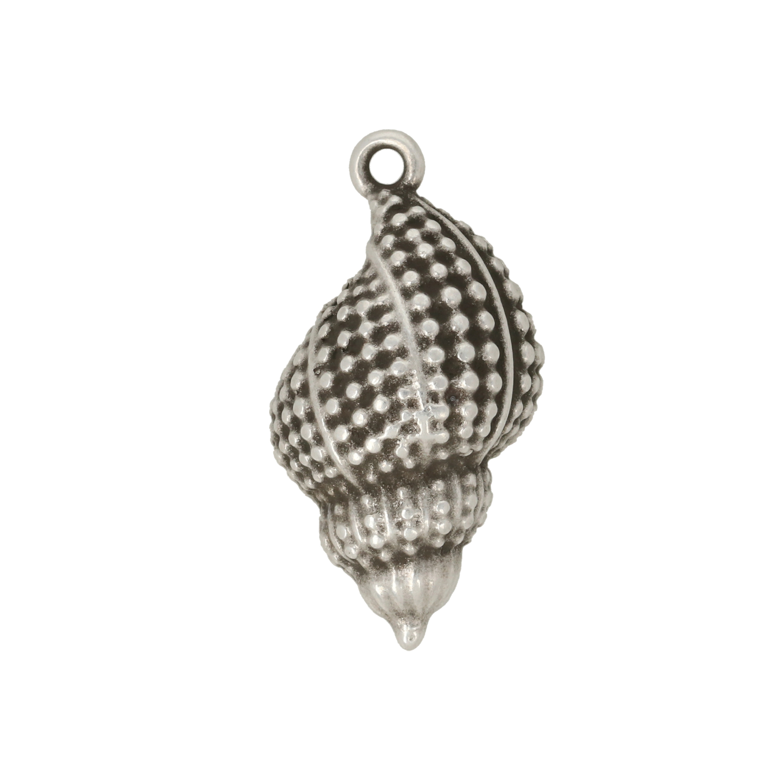 antique silver plated shell pendant 26x16mm | 1pc