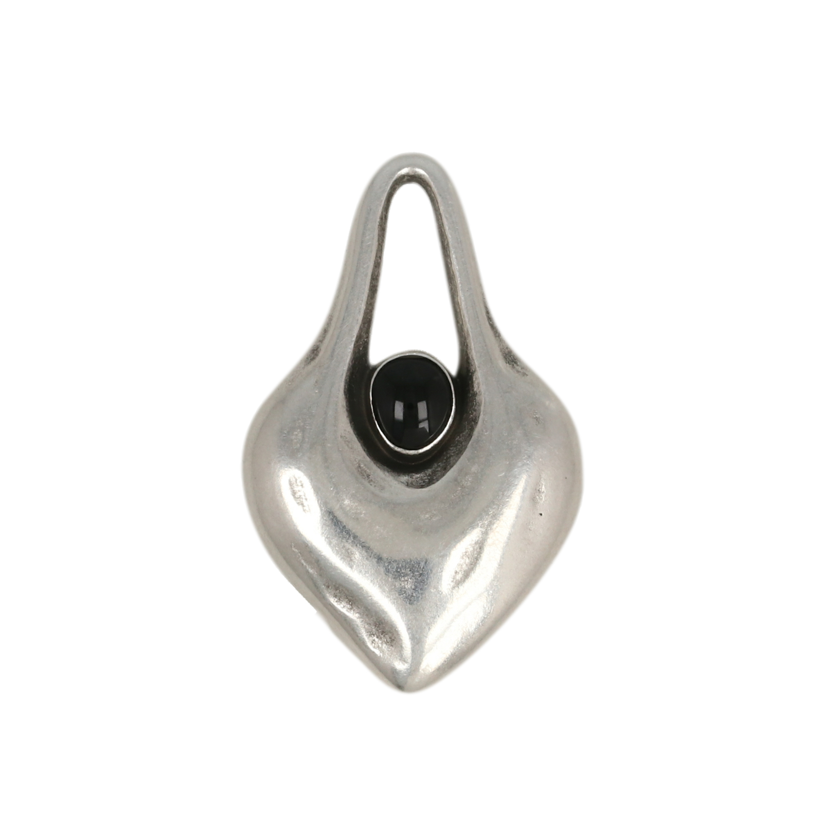 anhänger herz antik versilbert emaillert schwarz 24x16mm | 1st