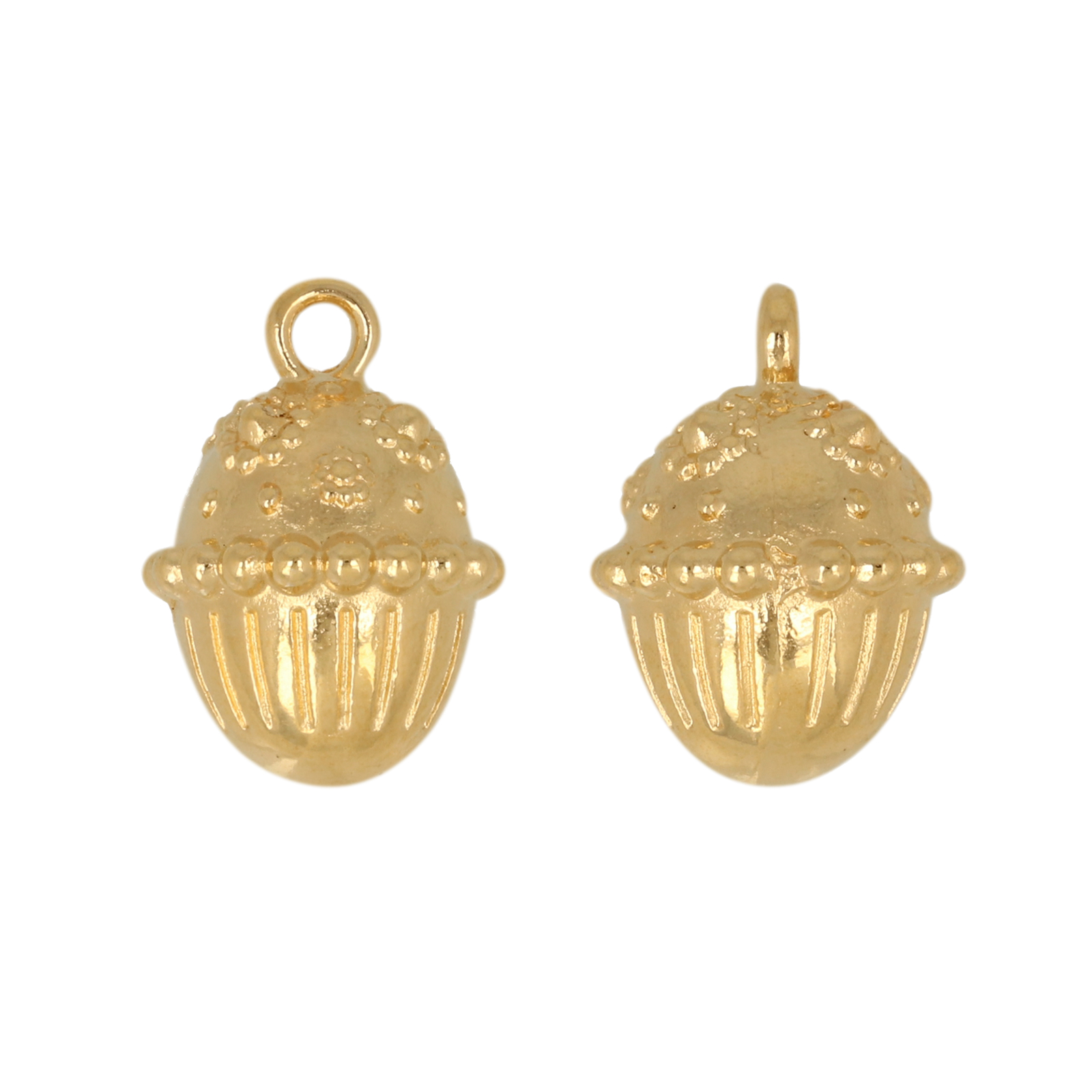 gold plated acorn pendant 13mm | 1pc