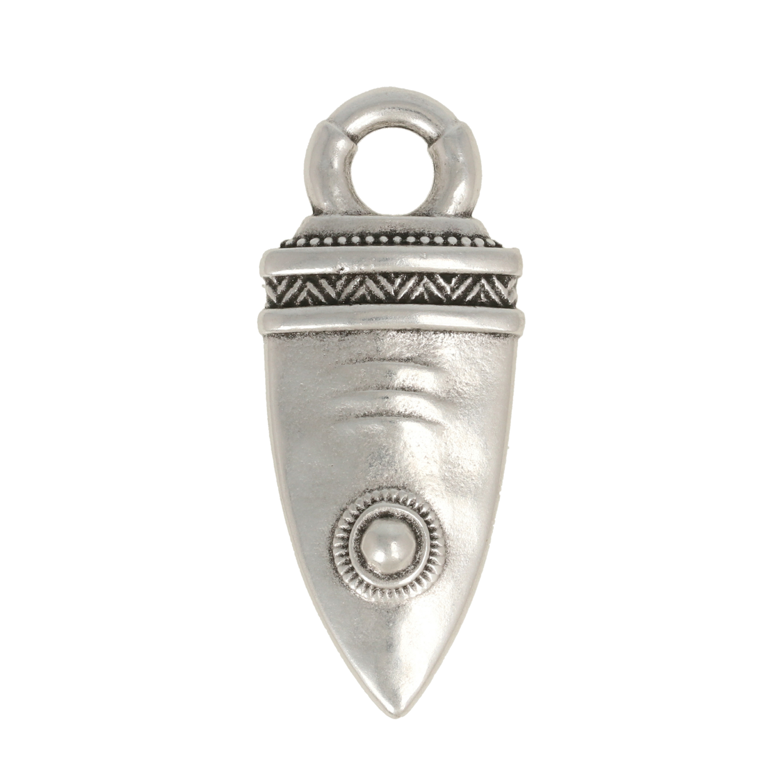 antique silver plated fish head pendant 30x17mm | 1pc