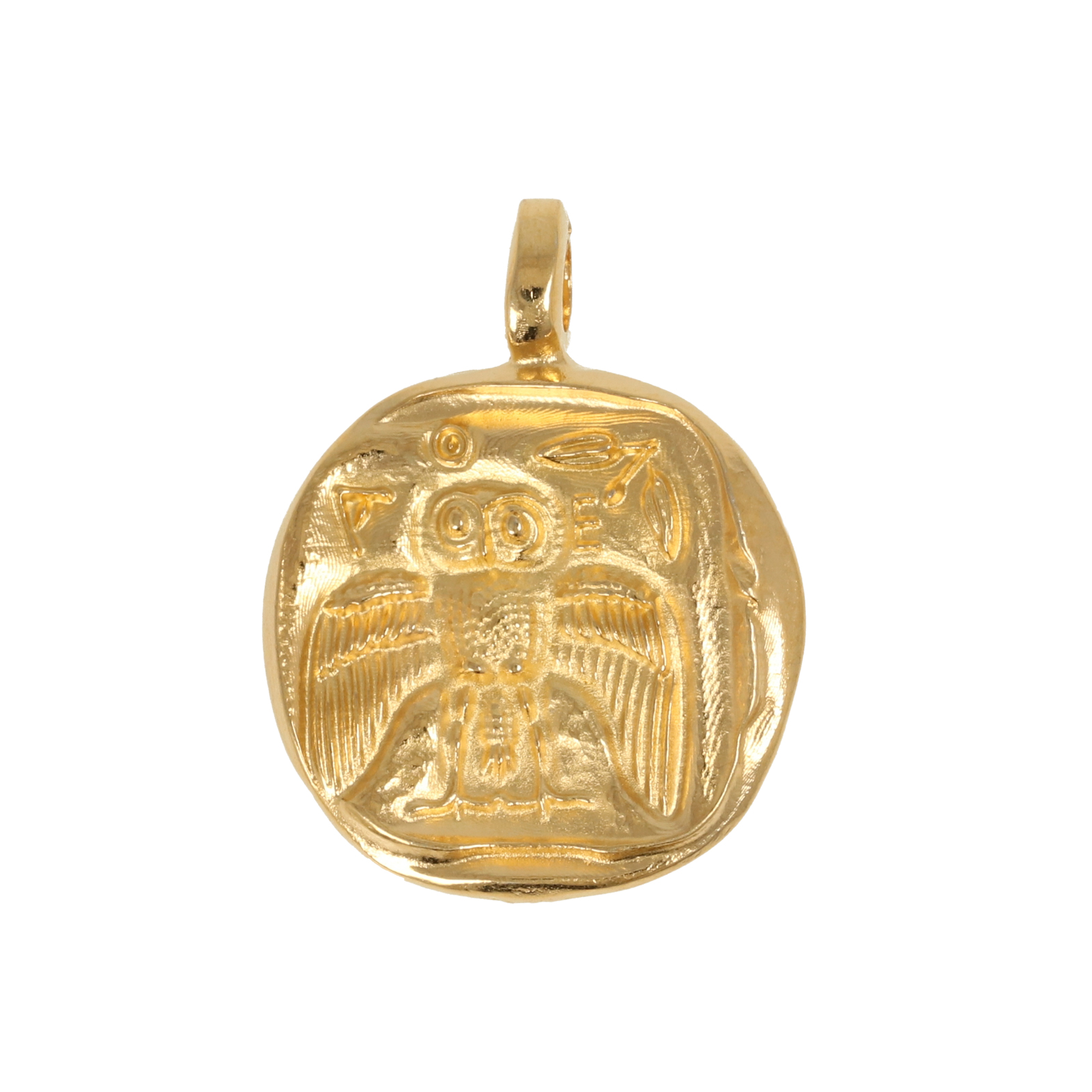 gold plated coin pendant 21mm | 1pc