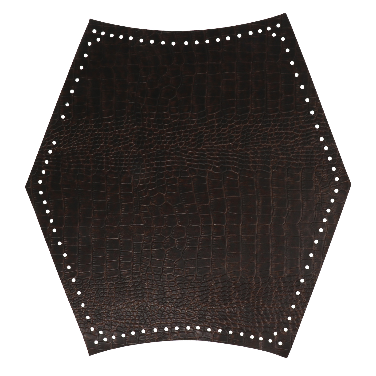 hobo bag set - pu leather brown crocodile - 38x36cm | 1pc