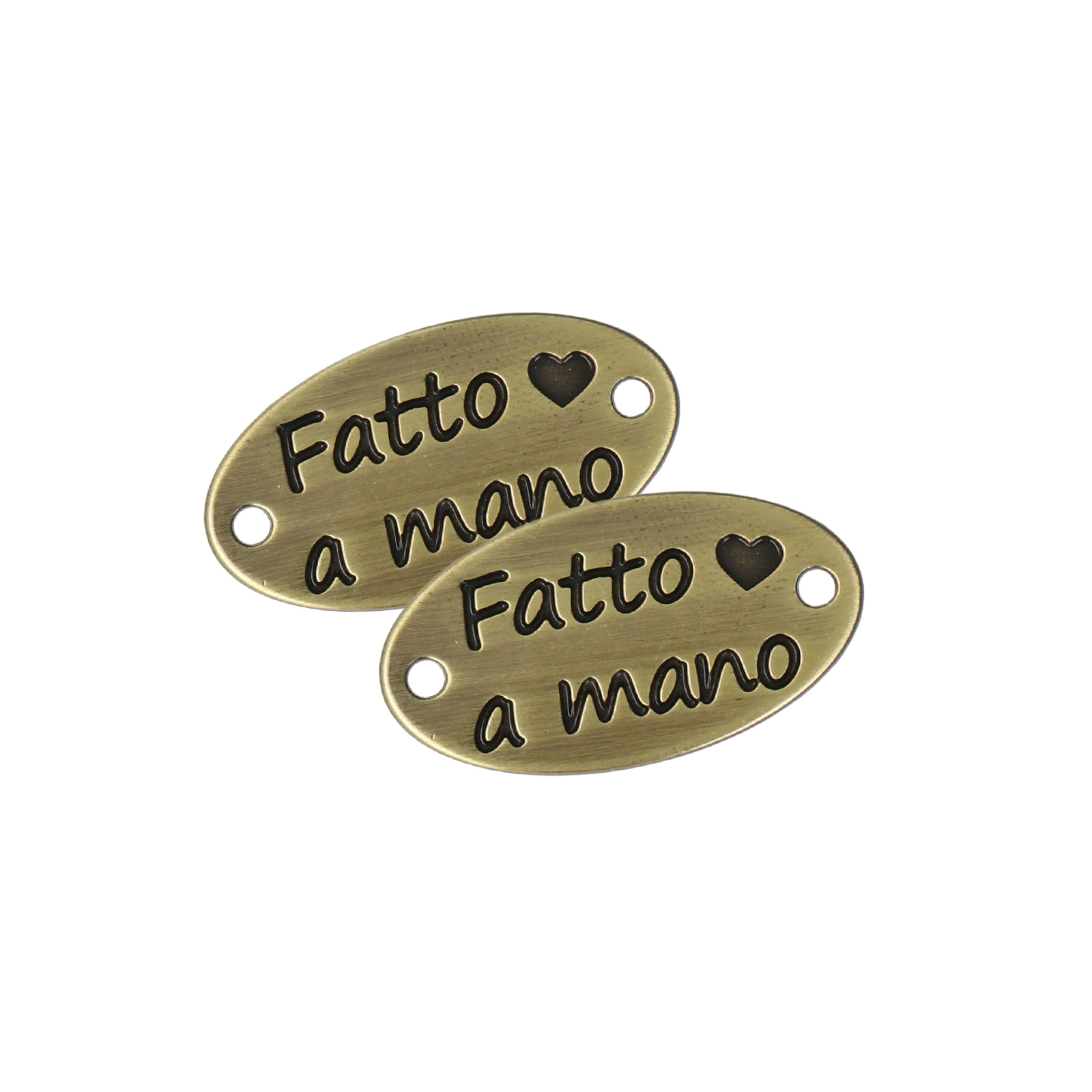 fatto a mano brass tags 25x13mm | 2pc