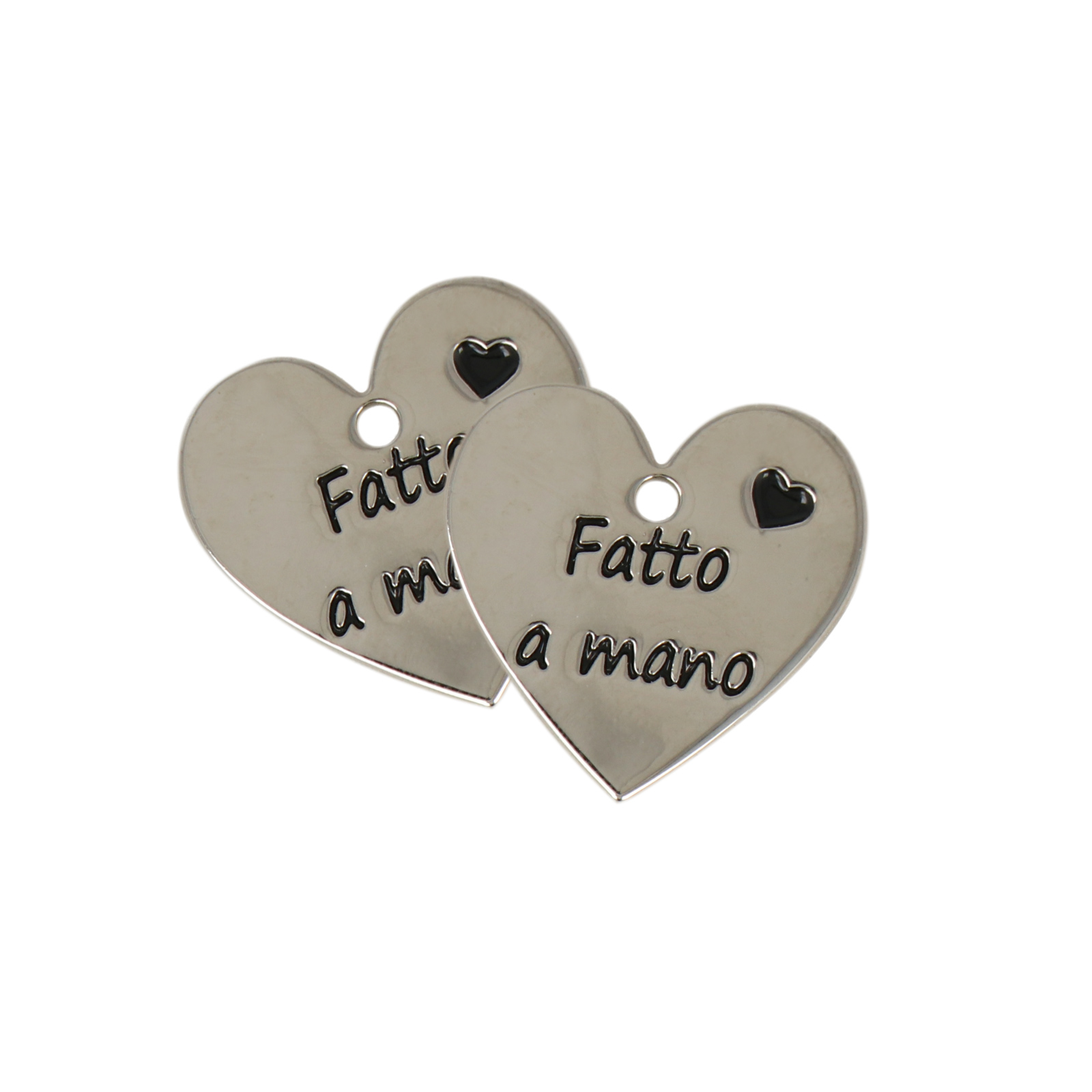 fatto a mano silver tags 20mm | 2pc