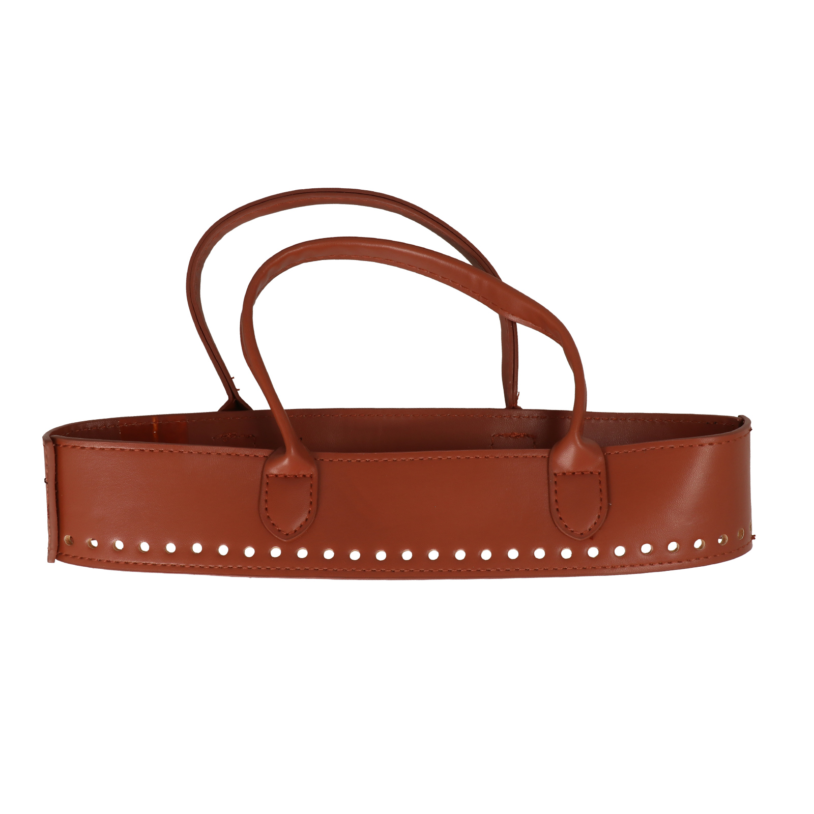 handle bag set - pu leather brown - 28cm | 1pc