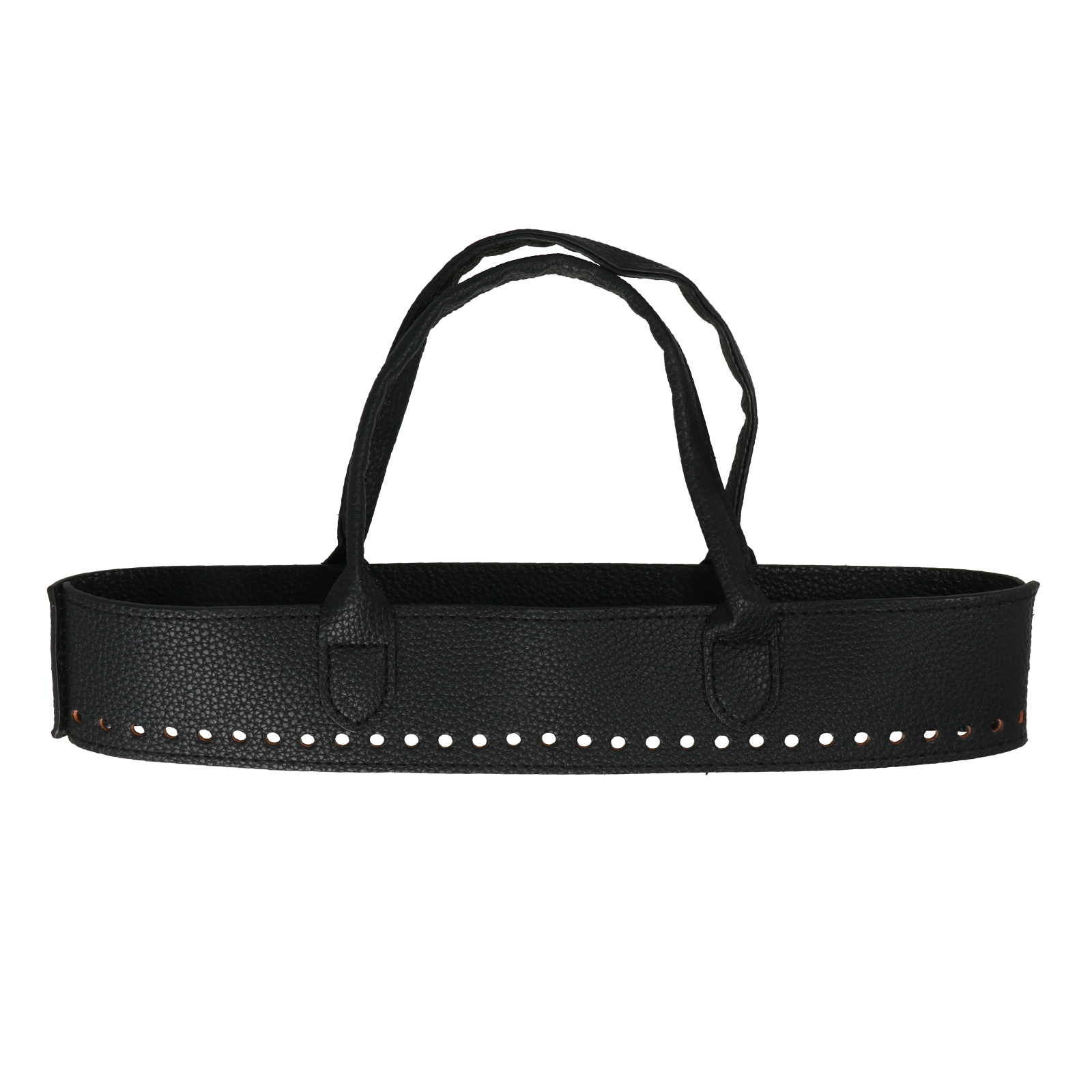 handle bag set - pu leather black - 28cm | 1pc