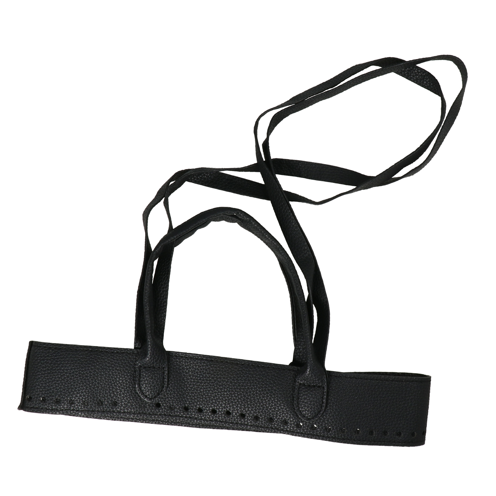 handle bag set - pu leather black - 28cm | 1pc