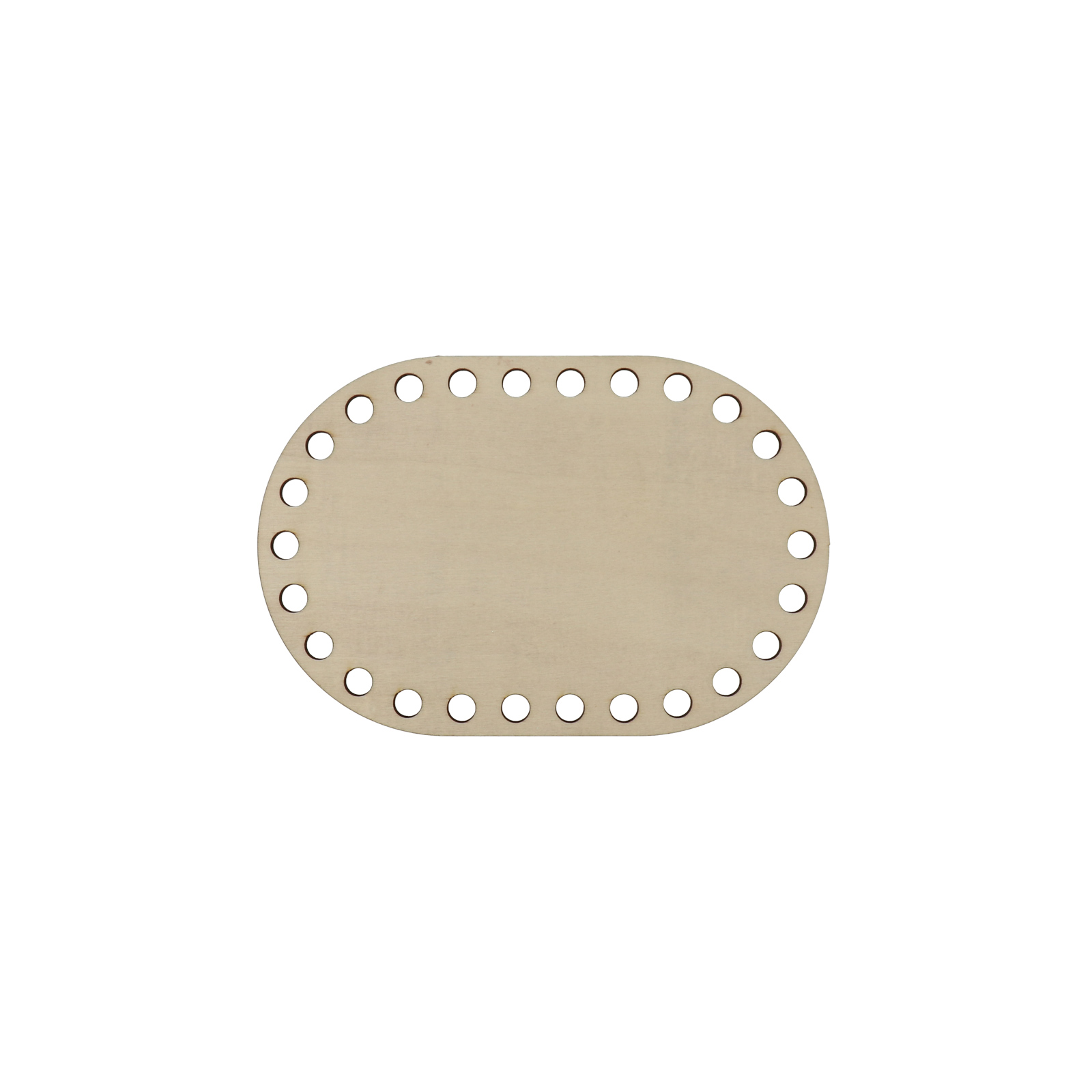 wood bottom bag oval 15x10cm - hole 7mm | 1pc