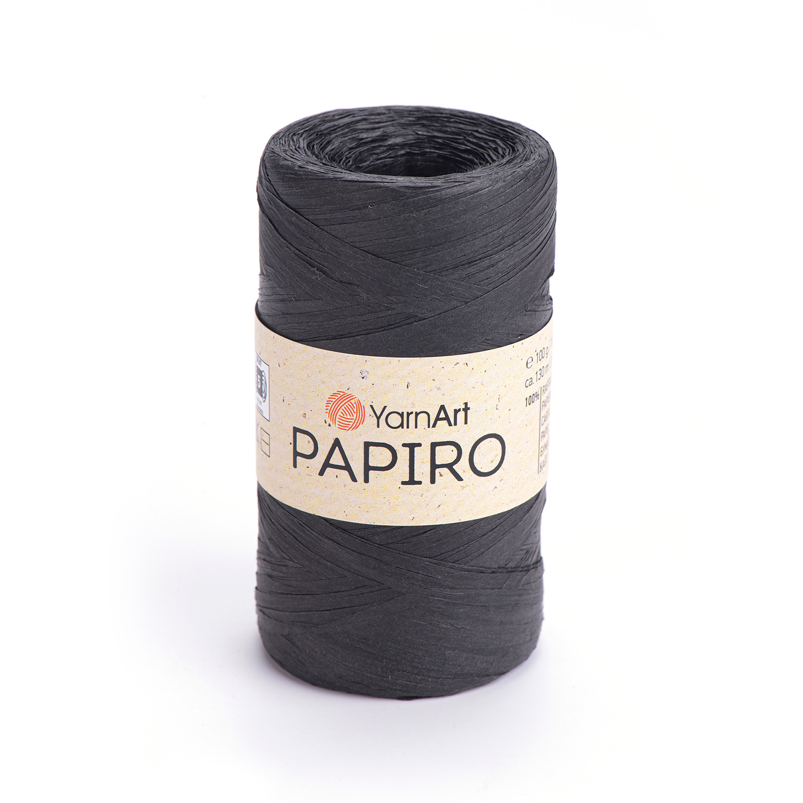 yarnart papiro - black (1309) - 100gr (130mt) | 1pc