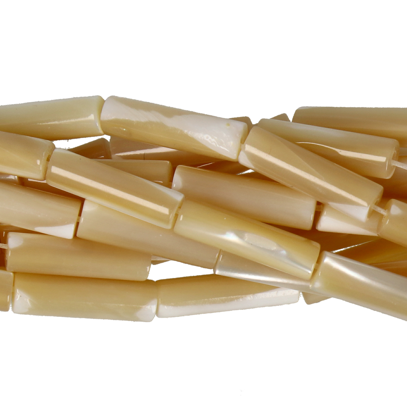 brown natural mother of pearl - tube 13x4mm | 16-inch strand
