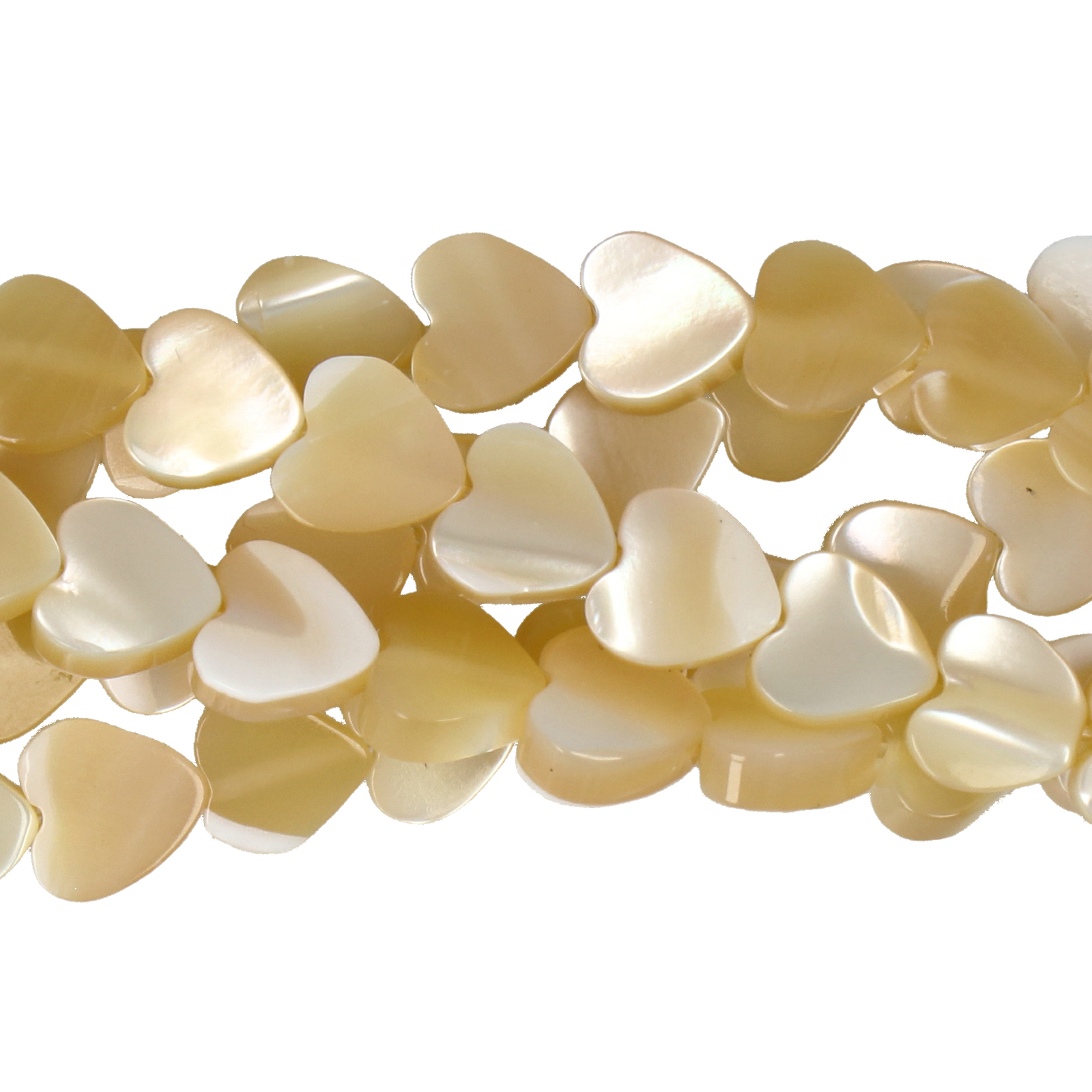 brown natural mother of pearl - heart 6mm | 12pc
