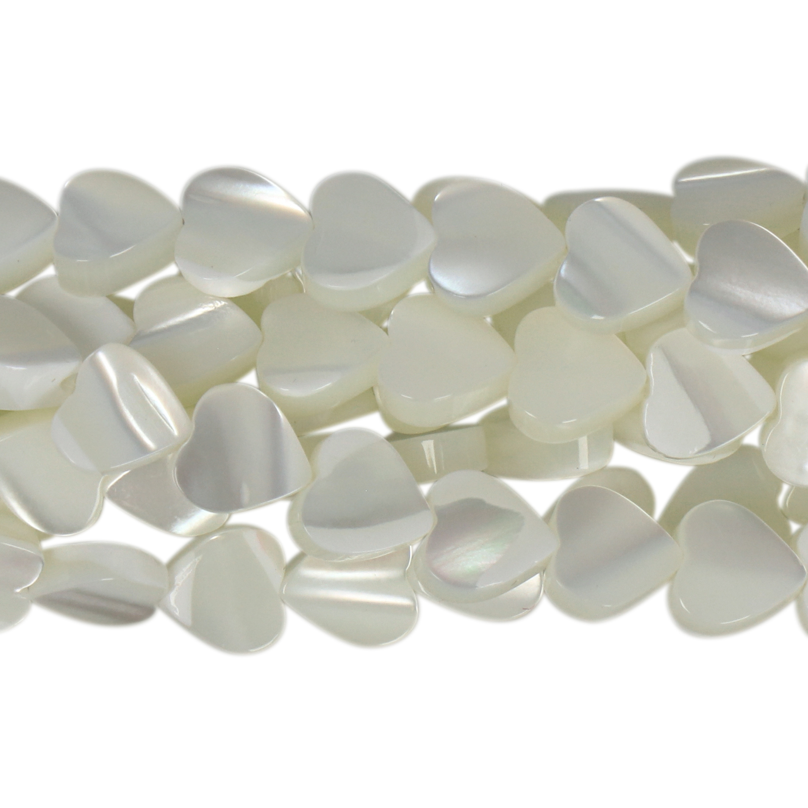 white natural mother of pearl - heart 6mm | 12pc