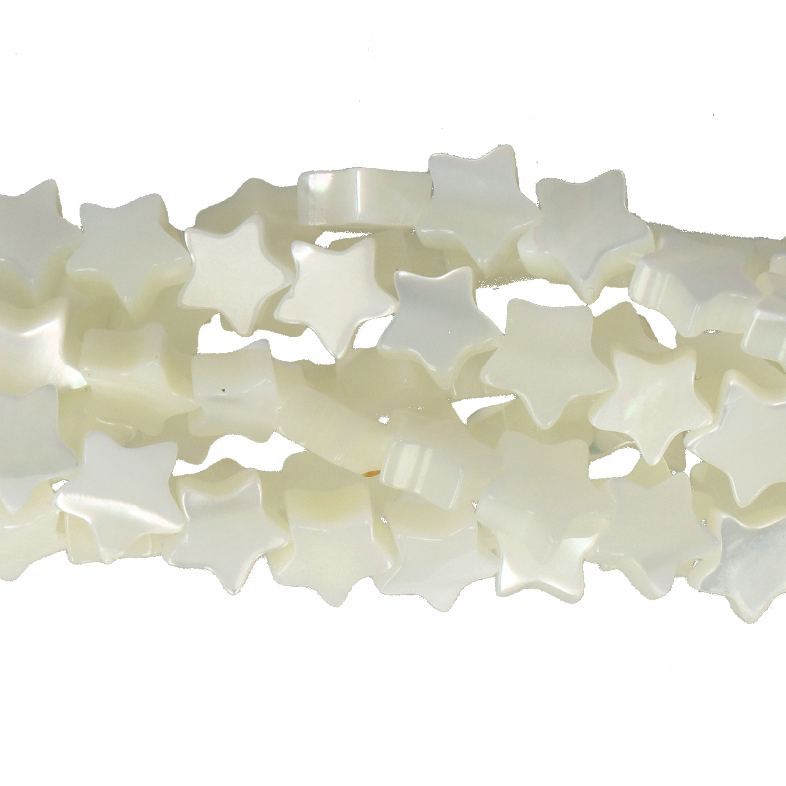 white natural mother of pearl - star 6mm | 14pc