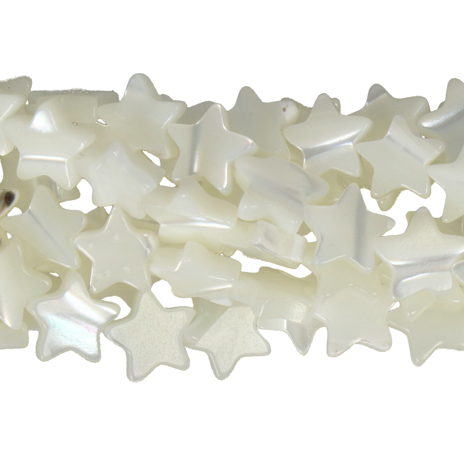 white natural mother of pearl - star 6mm | 12pc