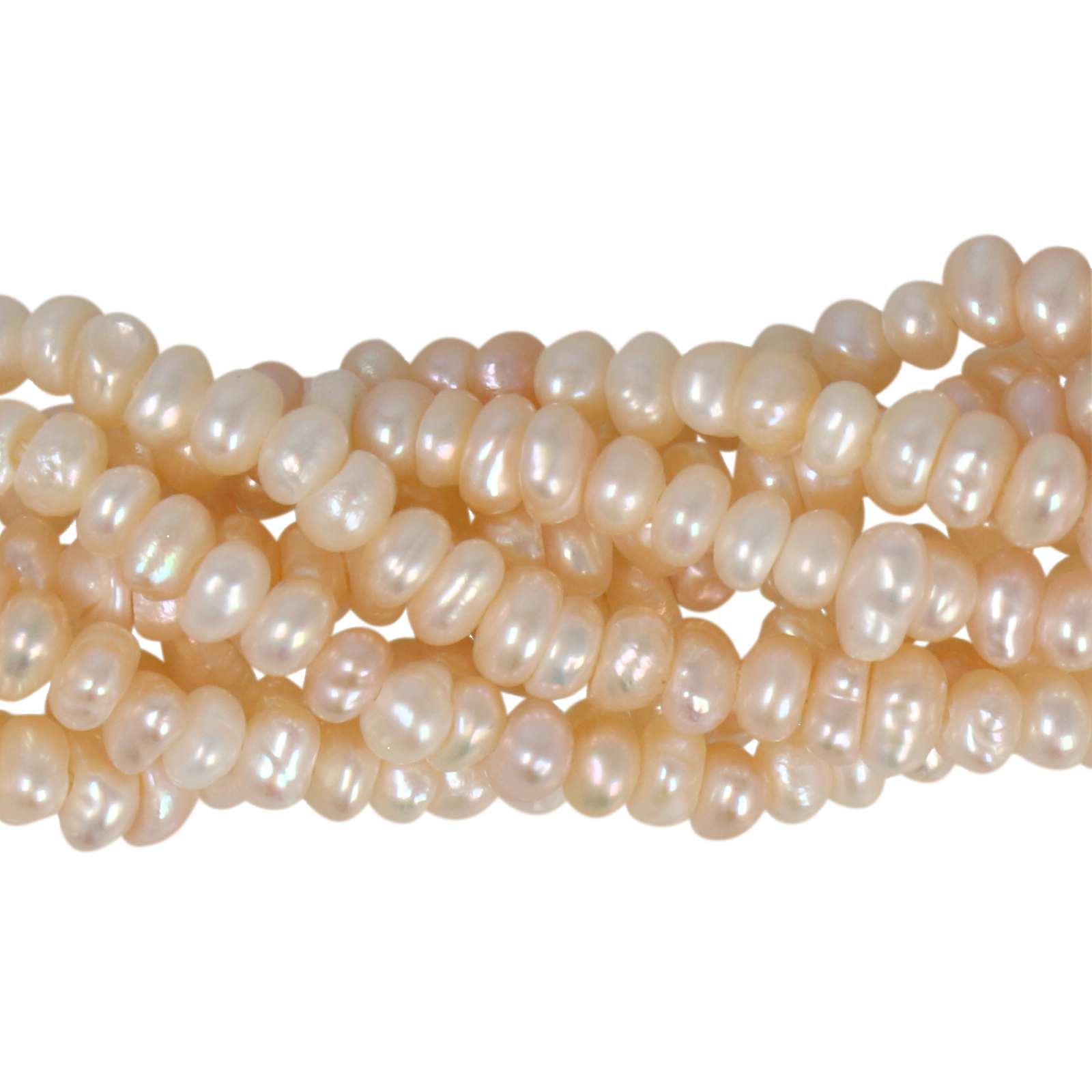 freshwater pearls white button 4mm | 14-inch strand aprox