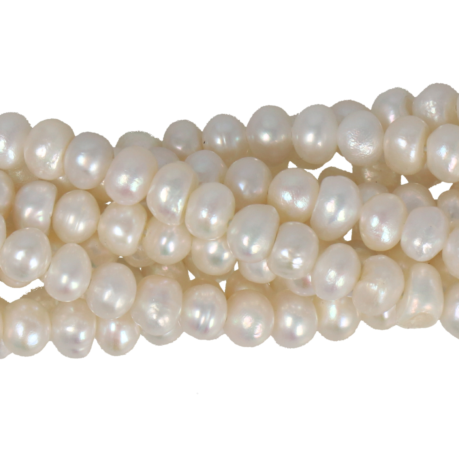 freshwater pearls white button 4,5-5mm | 14/15-inch strand