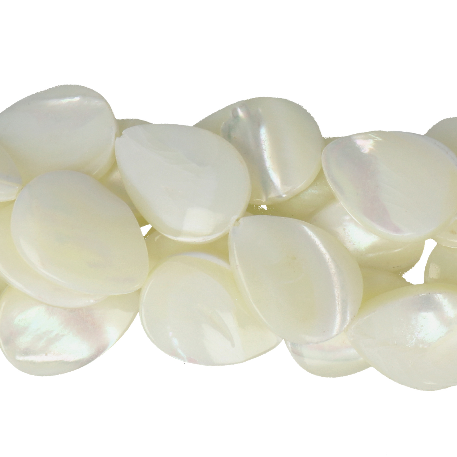 white natural mother of pearl - drop 20x15mm | 4pc