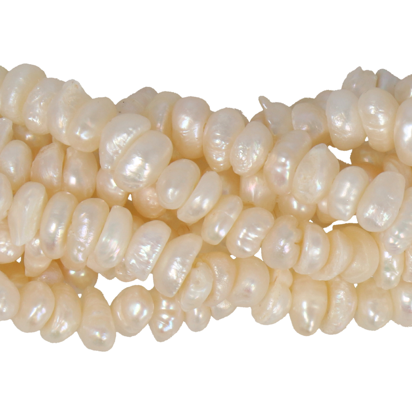 freshwater pearls white button 5-6mm | 14-inch strand