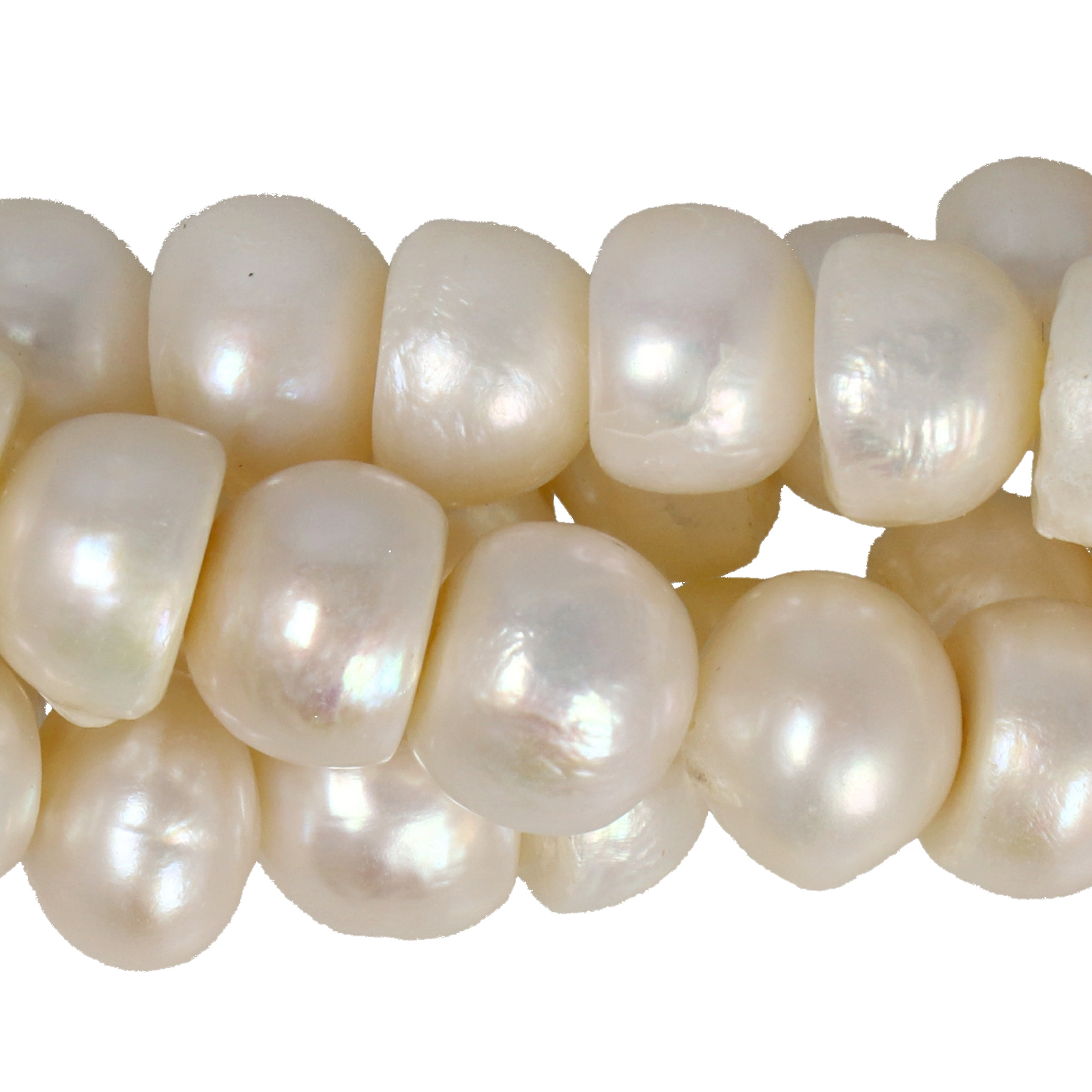freshwater pearls white button 10-11mm | 14/15-inch strand
