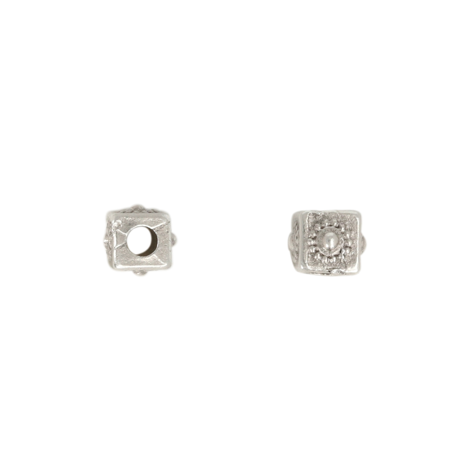 antique silver plated beads cube 3,5mm | 8pc