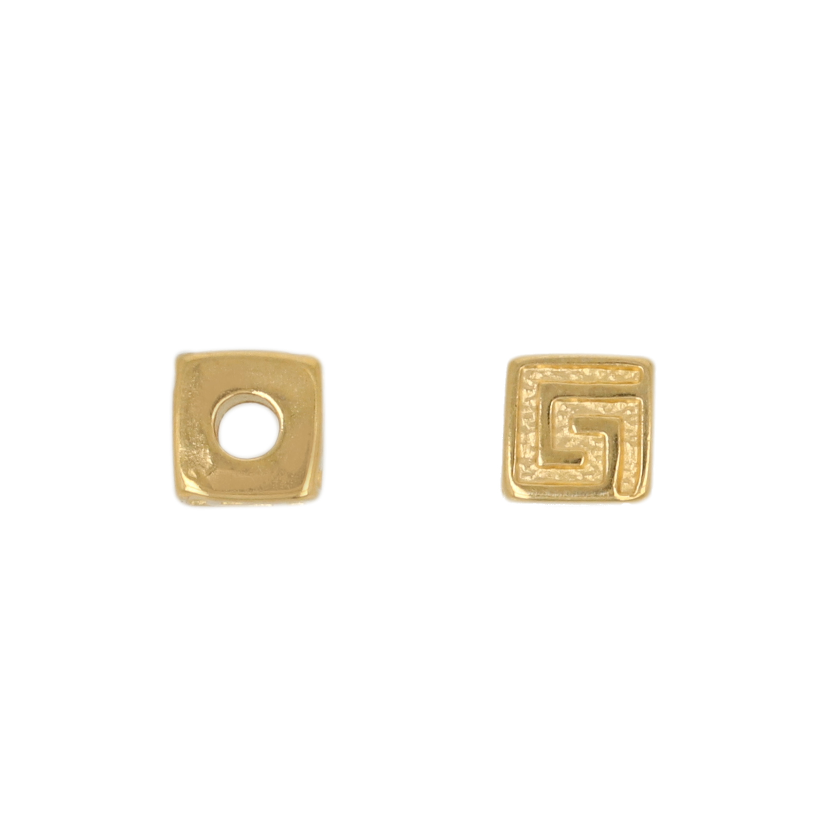 gold plated beads cube 5mm | 2pc