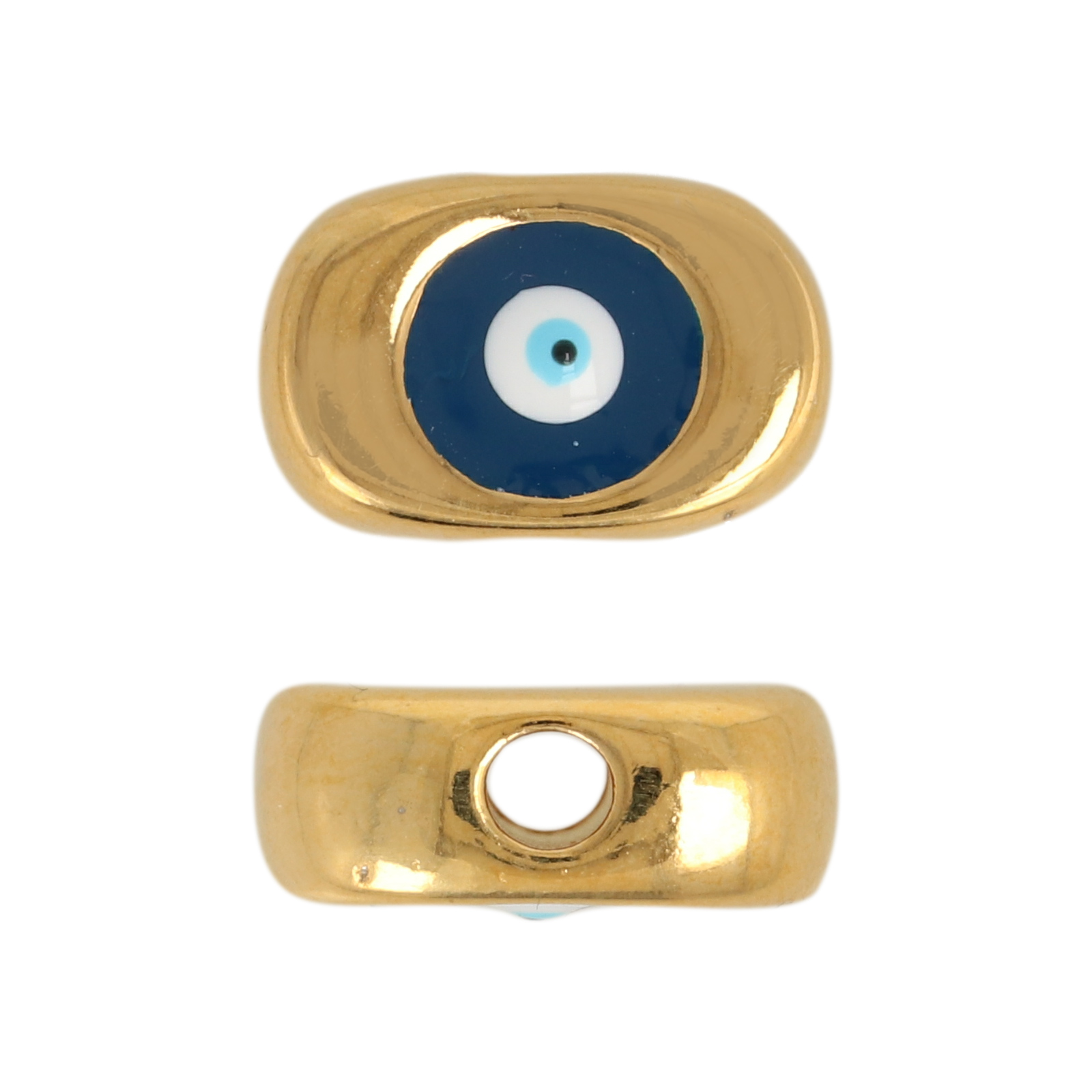 evil eye emailliert perlen vergodet 15,5x10mm | 1st