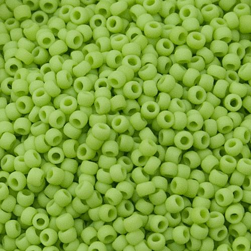 rocaille toho seed beads 11/0 - opaque frosted sour apple(44f) | 10gr