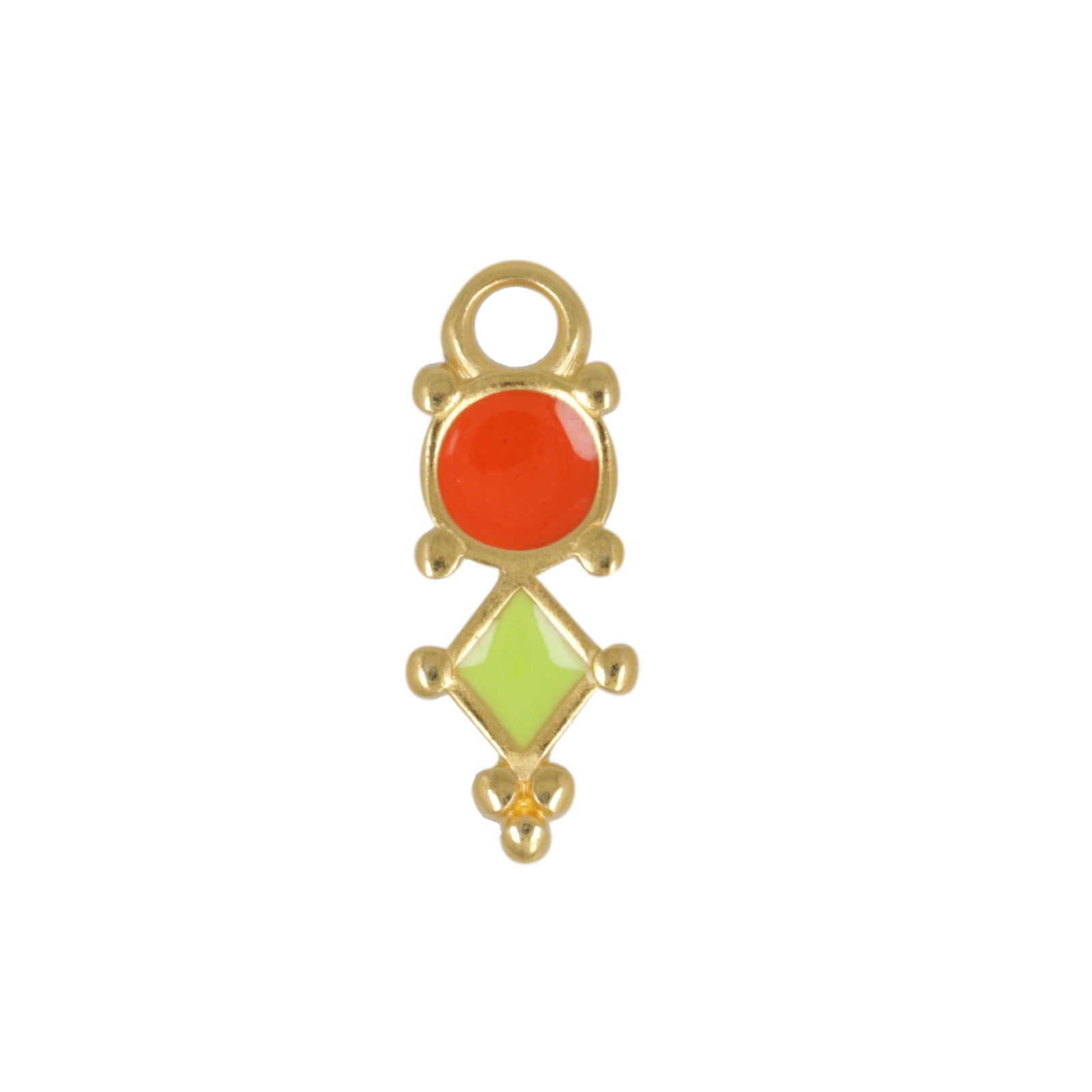 enameled gold plated motif geometrique charm 18x7mm | 1pc
