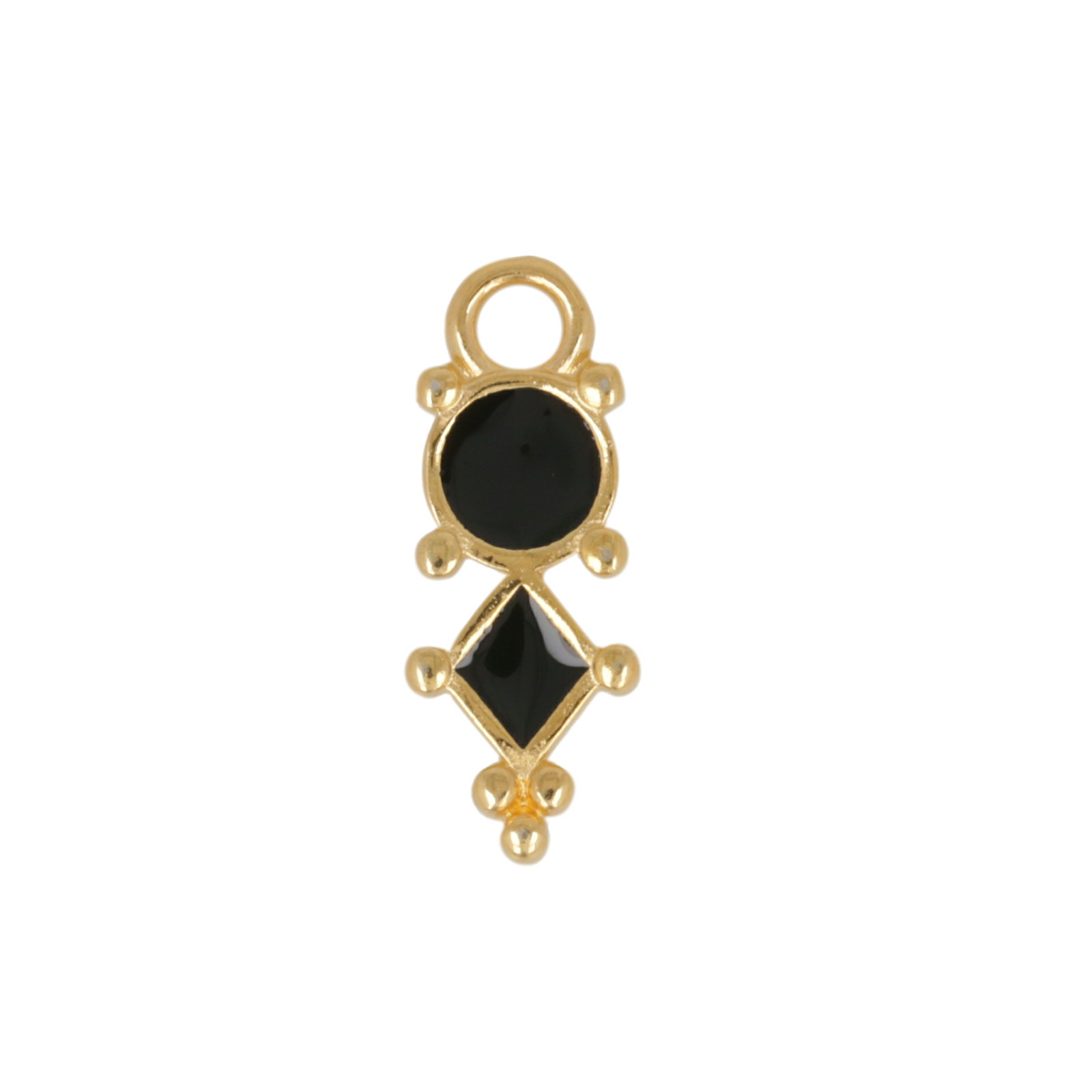 enameled gold plated motif geometrique charm 18x7mm | 1pc
