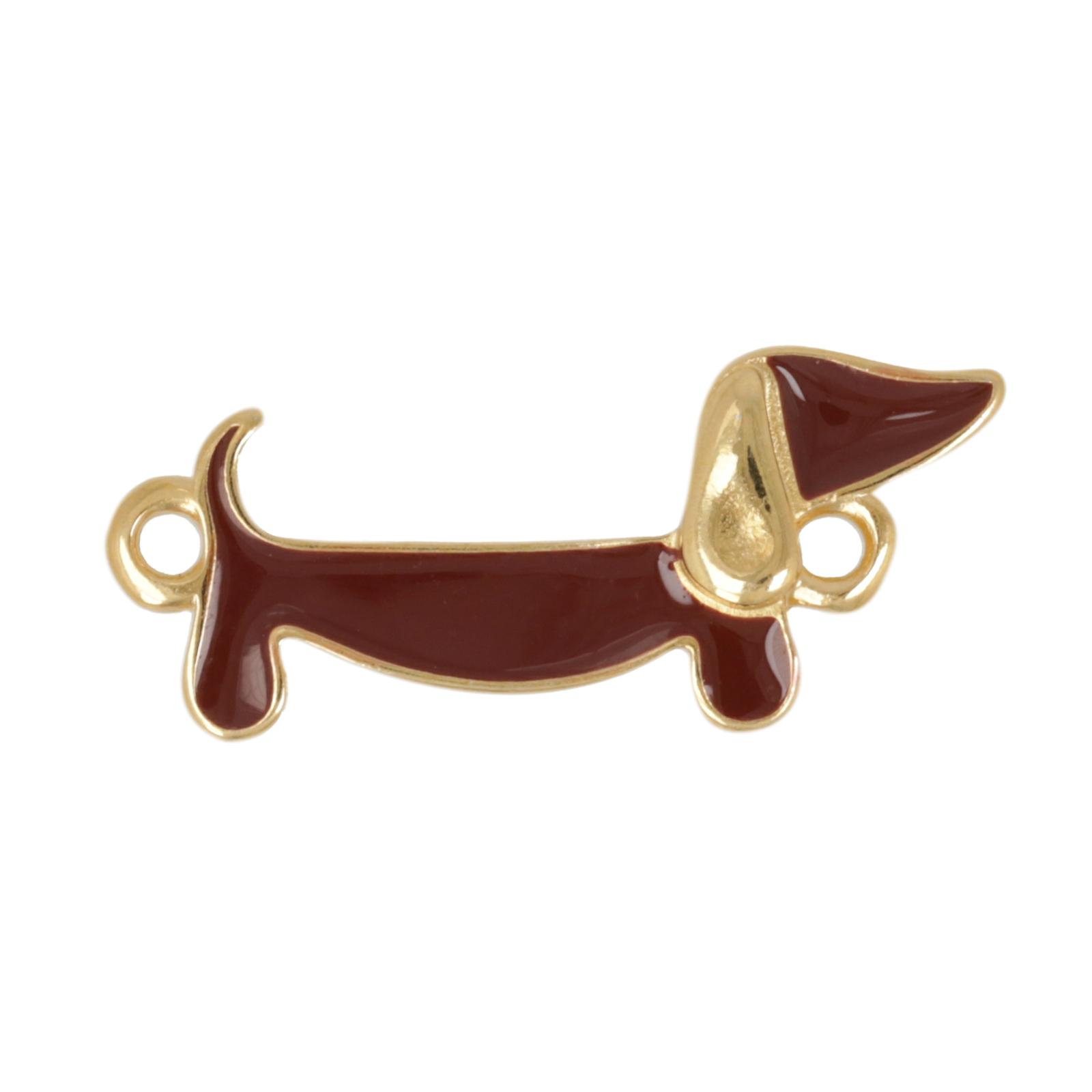 gold plated enameled dog link 24x10mm | 1pc