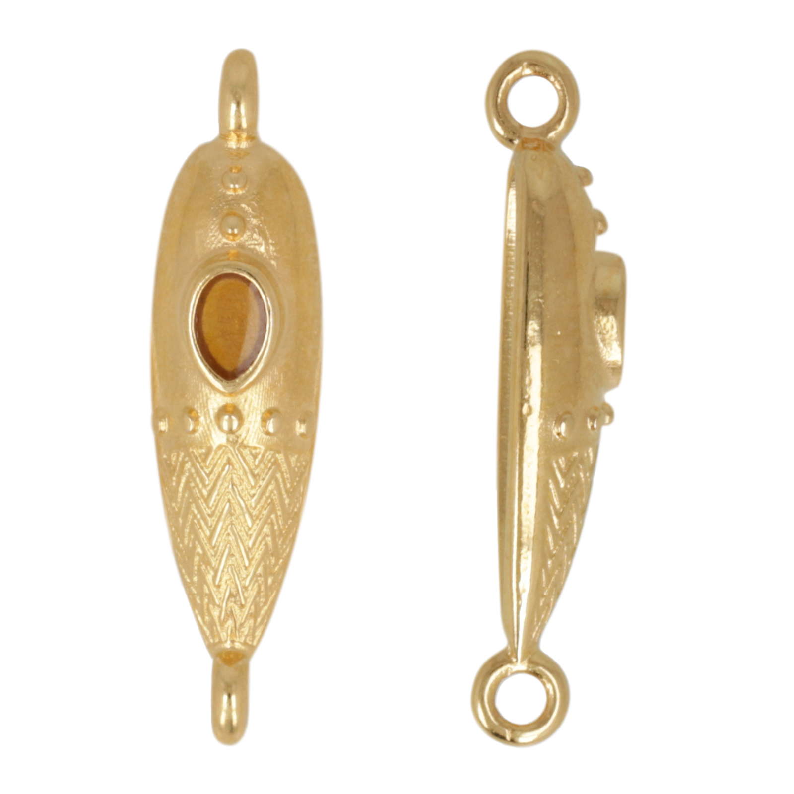 gold plated enameled talon 25x6mm | 1pc