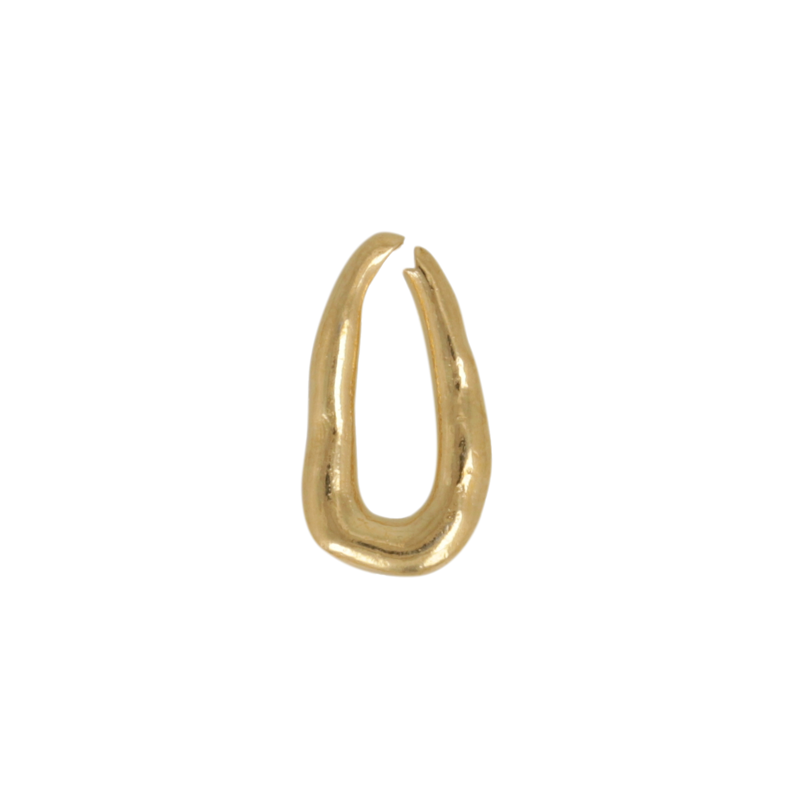 gold plated asymmetrical hammered oval 12x6,5mm | 2pc