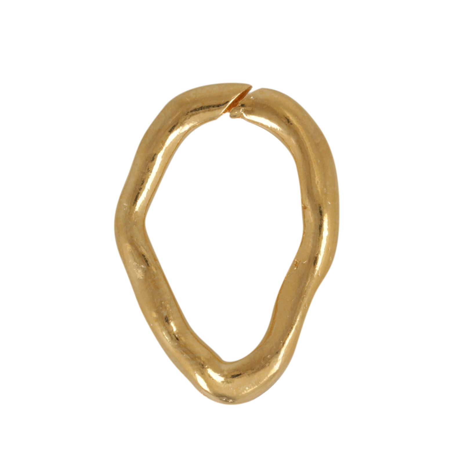 gold plated asymmetrical hammered oval 24x17mm | 1pc
