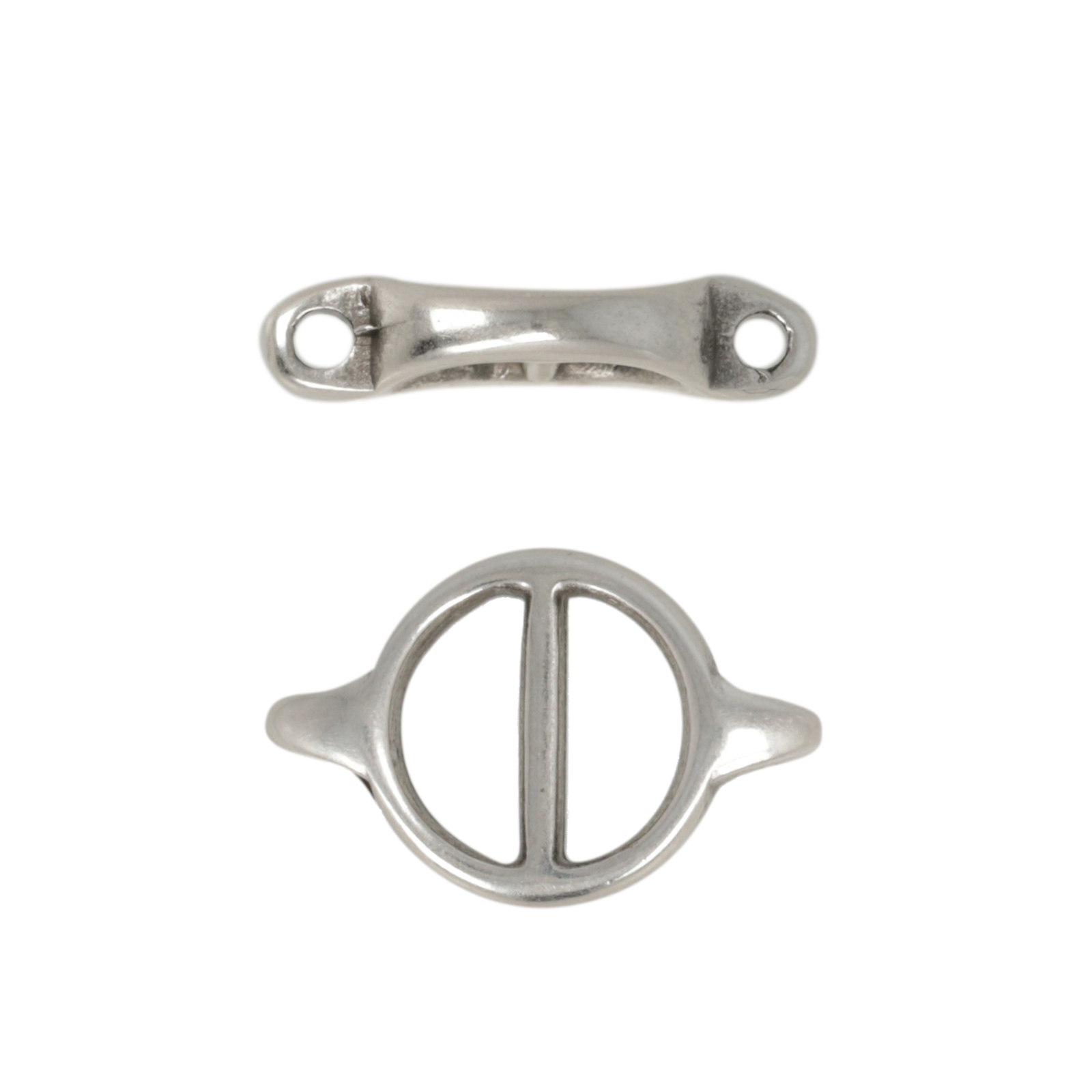 antique silver plated circle link 15x10mm | 4pc