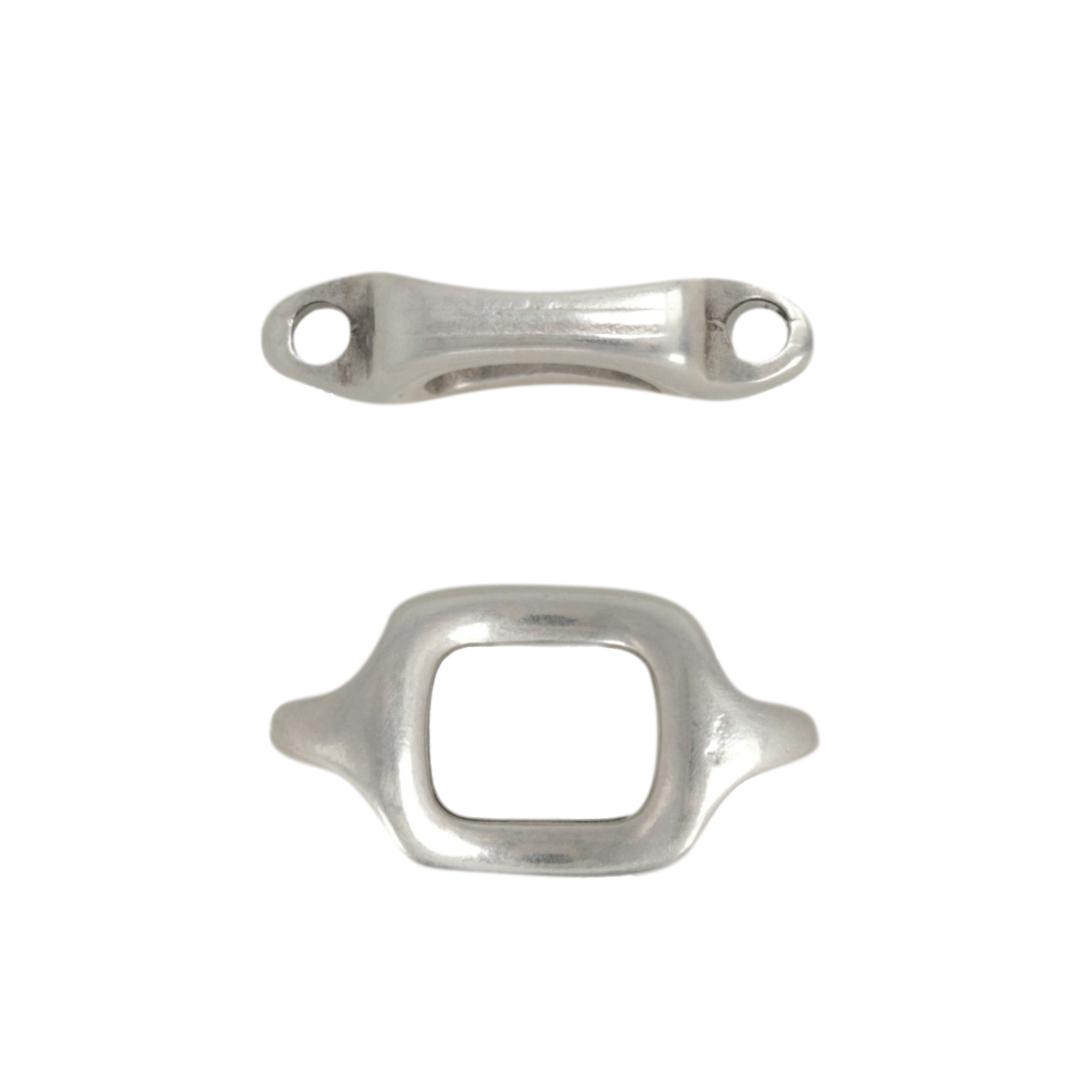 antique silver plated square link 15x8mm | 4pc
