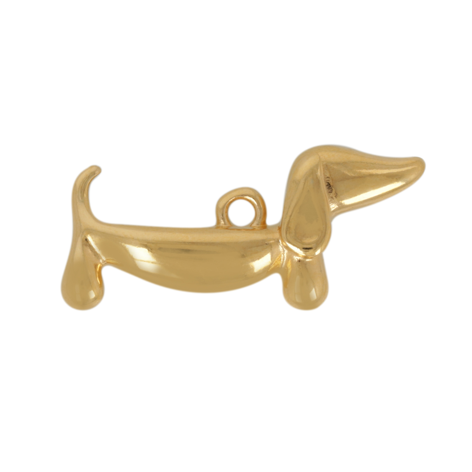 gold plated dog pendant 28x12mm | 1pc