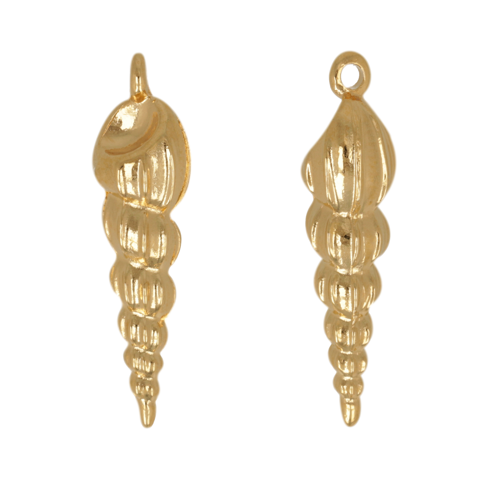 gold plated shell pendant 33x8mm | 1pc