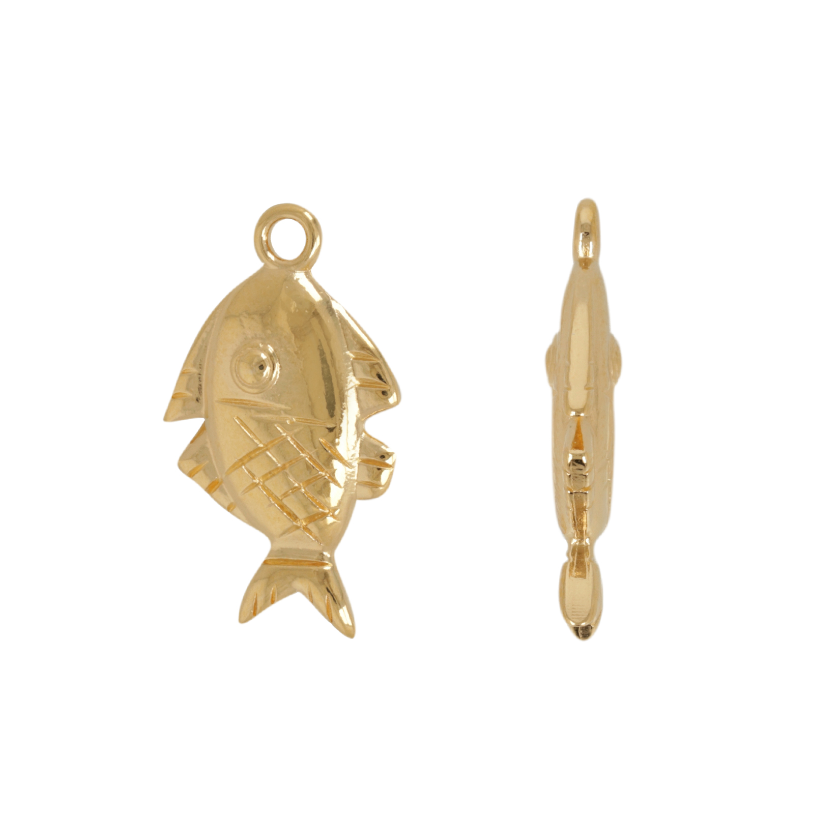 gold plated fish pendant 23x13mm | 1pc