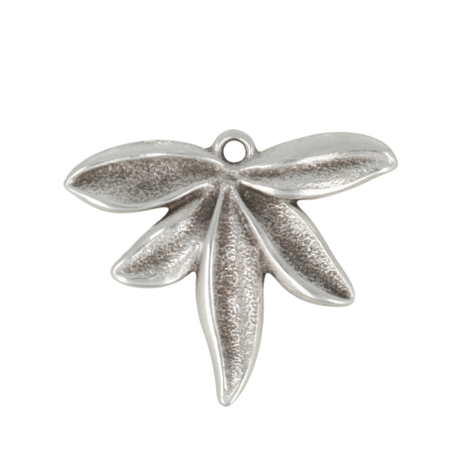 antique silver plated leaf pendant 26x22mm | 1pc