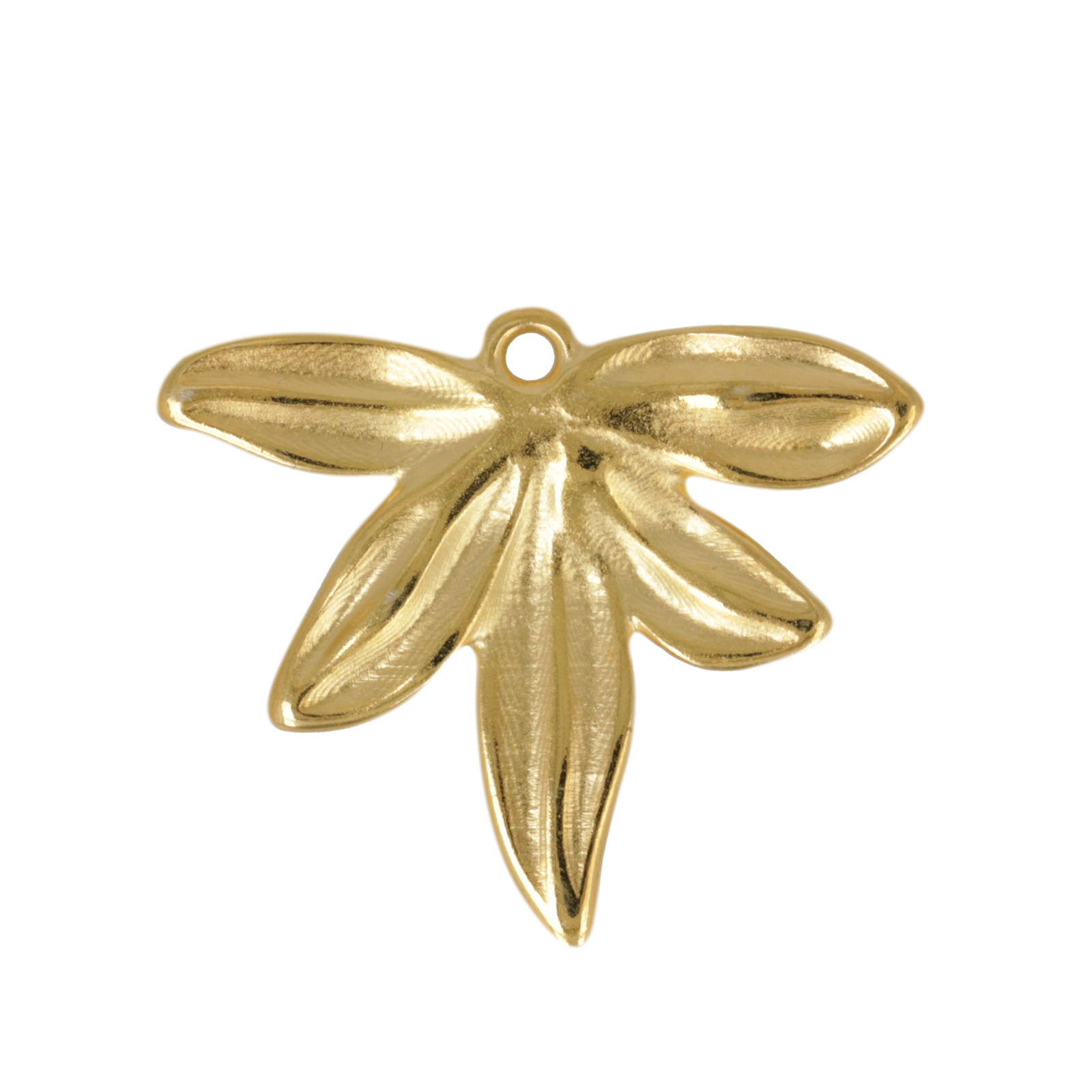 gold plated leaf pendant 26x22mm | 1pc