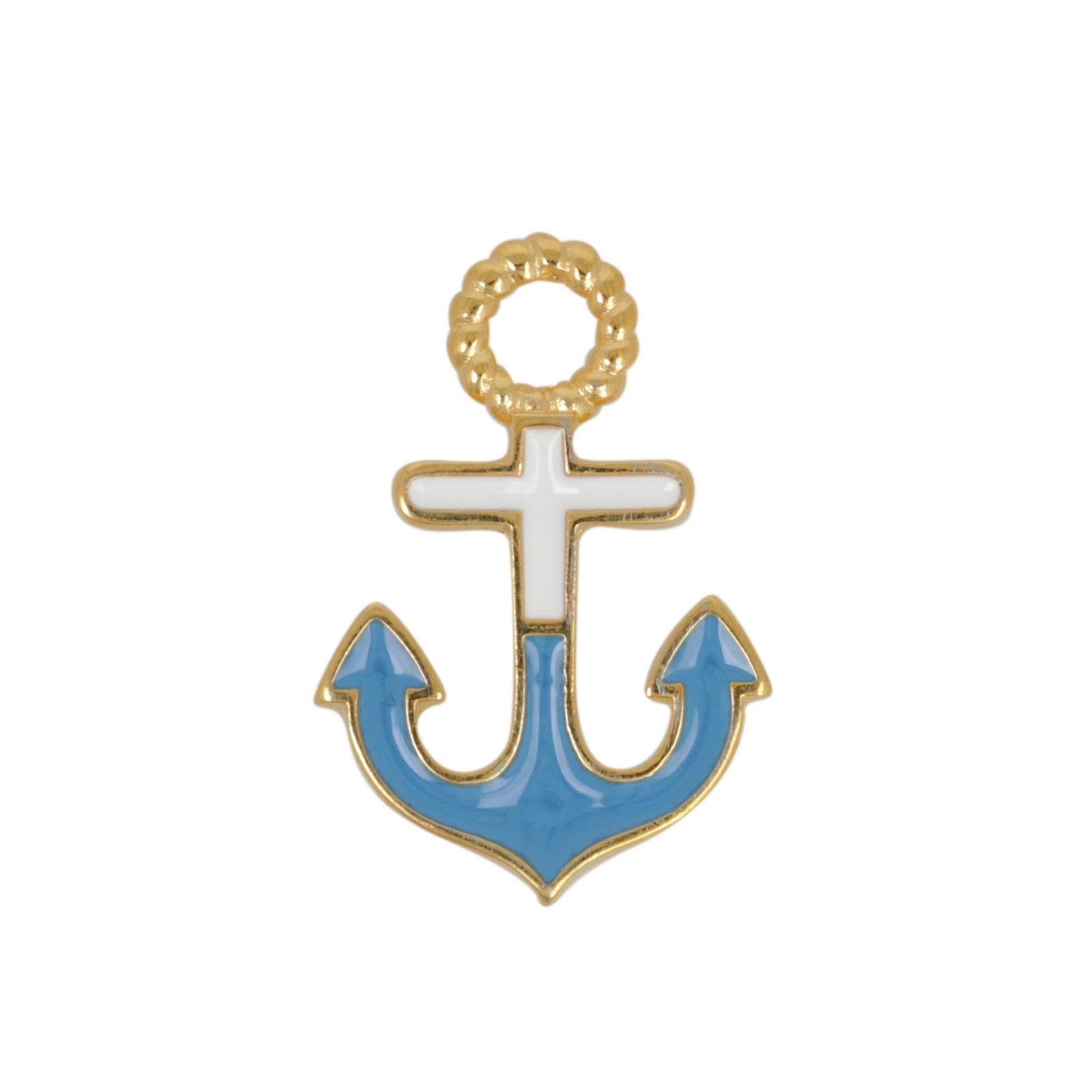 enameled gold plated anchor pendant 20x14mm | 1pc